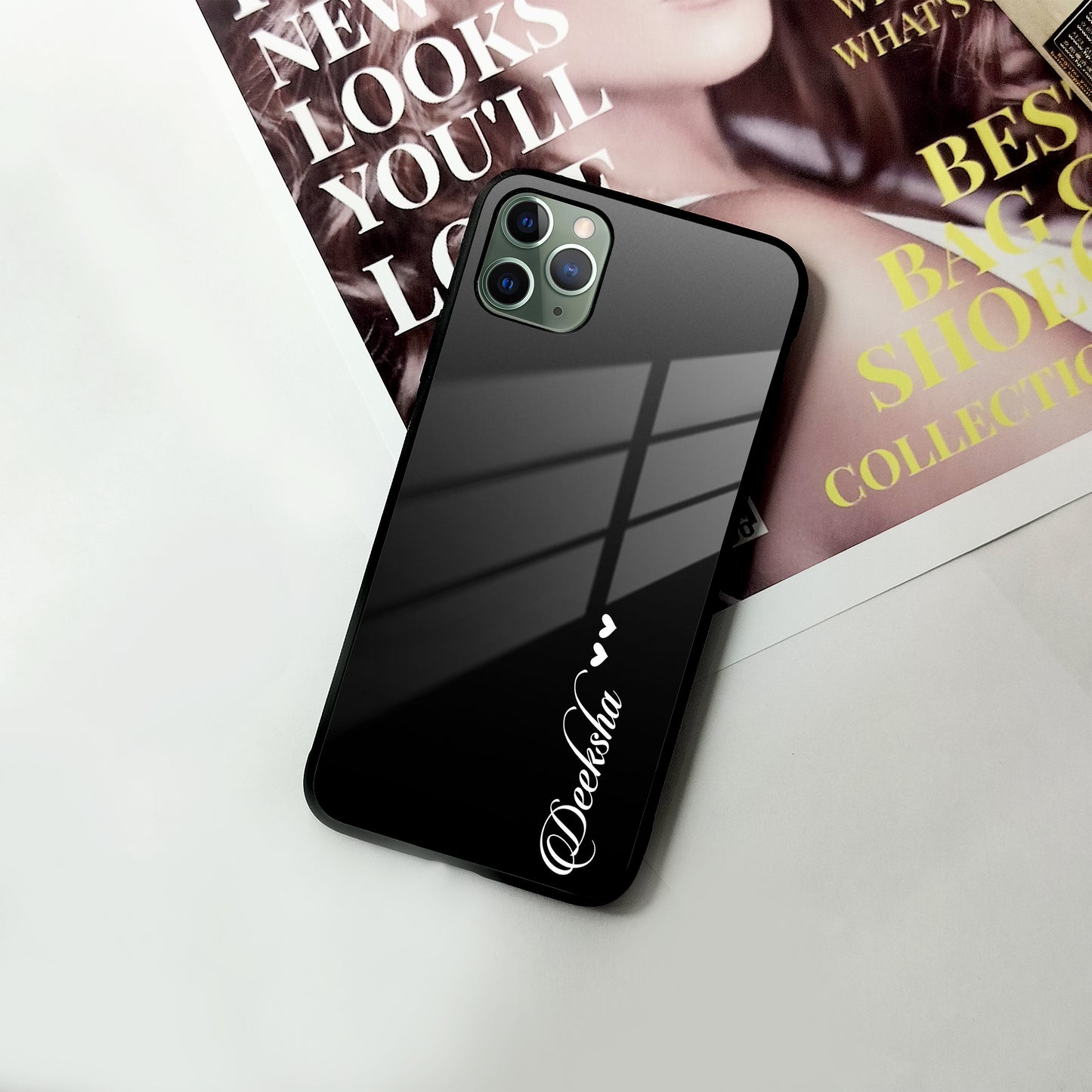 Customize Name Gradient Glass Case Cover Black For iPhone ShopOnCliQ