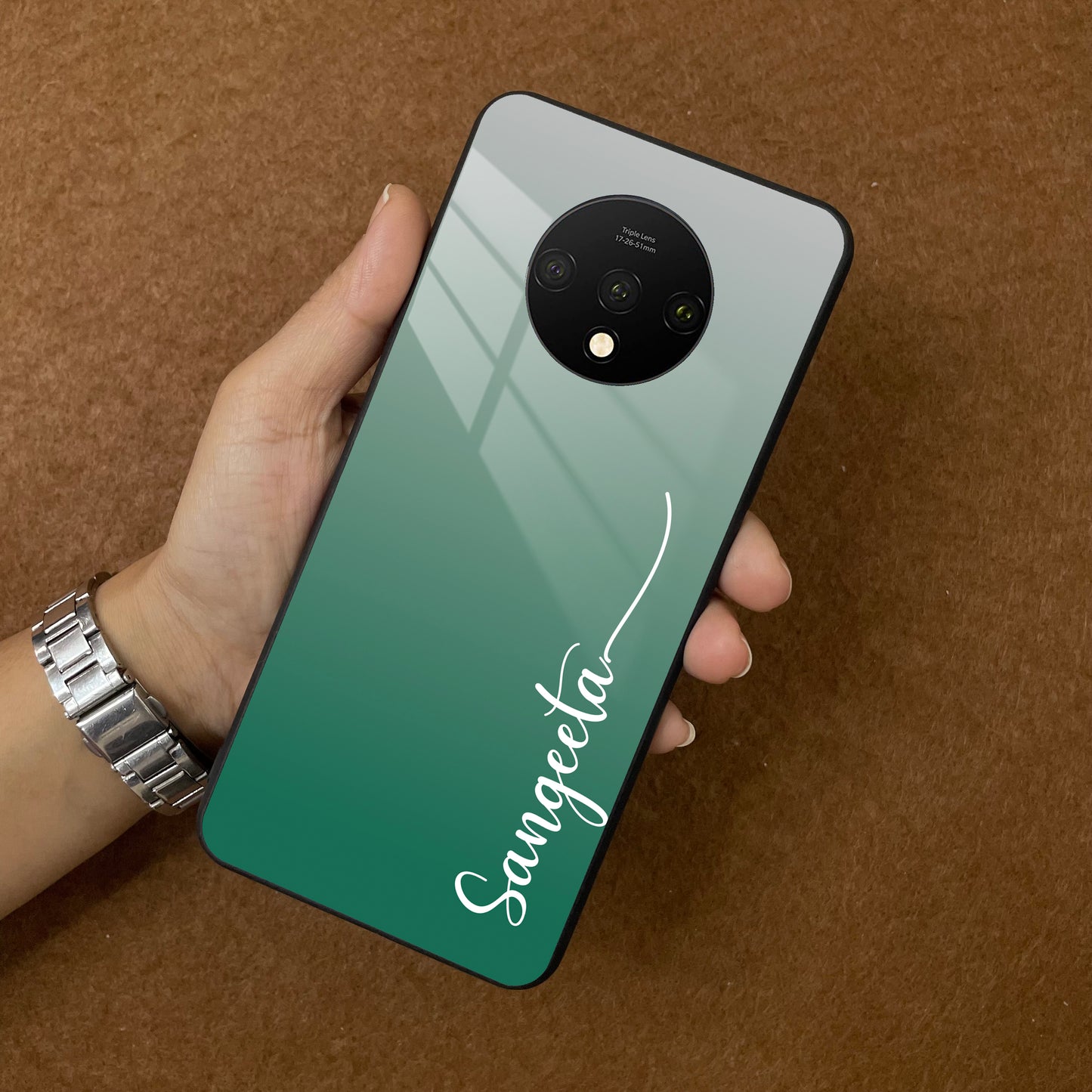 Customize Name Gradient Glass Case Cover Green For OnePlus ShopOnCliQ