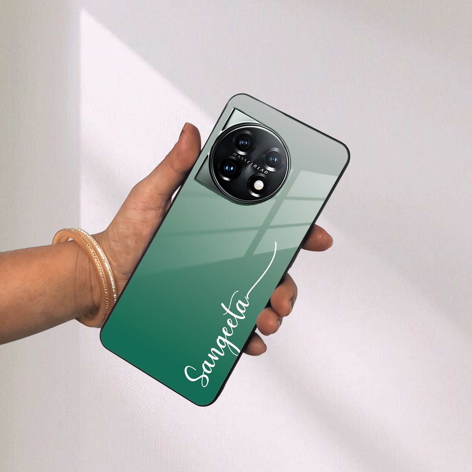 Customize Name Gradient Glass Case Cover Green For OnePlus ShopOnCliQ