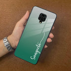 Customize Name Gradient Glass Case Cover Green For Poco - ShopOnCliQ