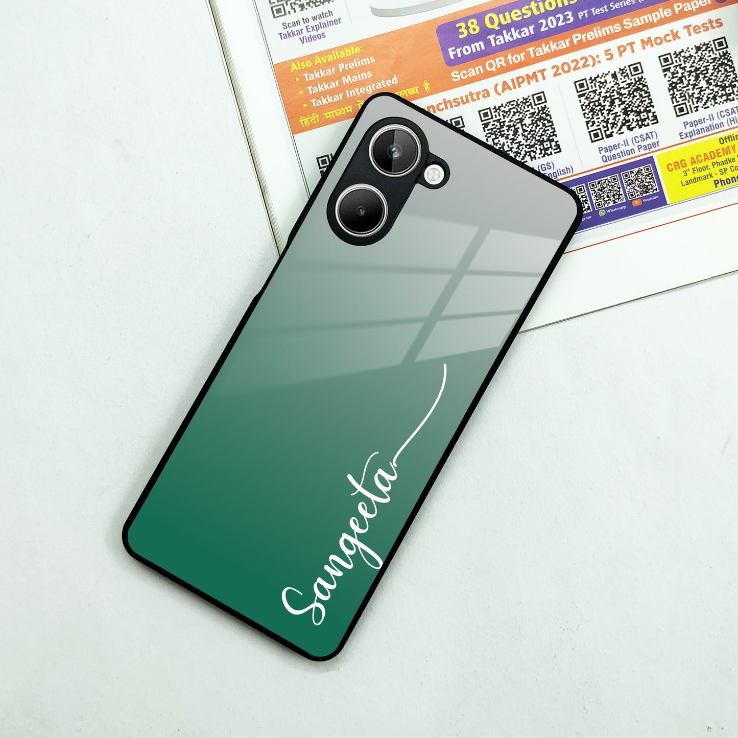 Customize Name Gradient Glass Case Cover Green For Realme/Narzo ShopOnCliQ