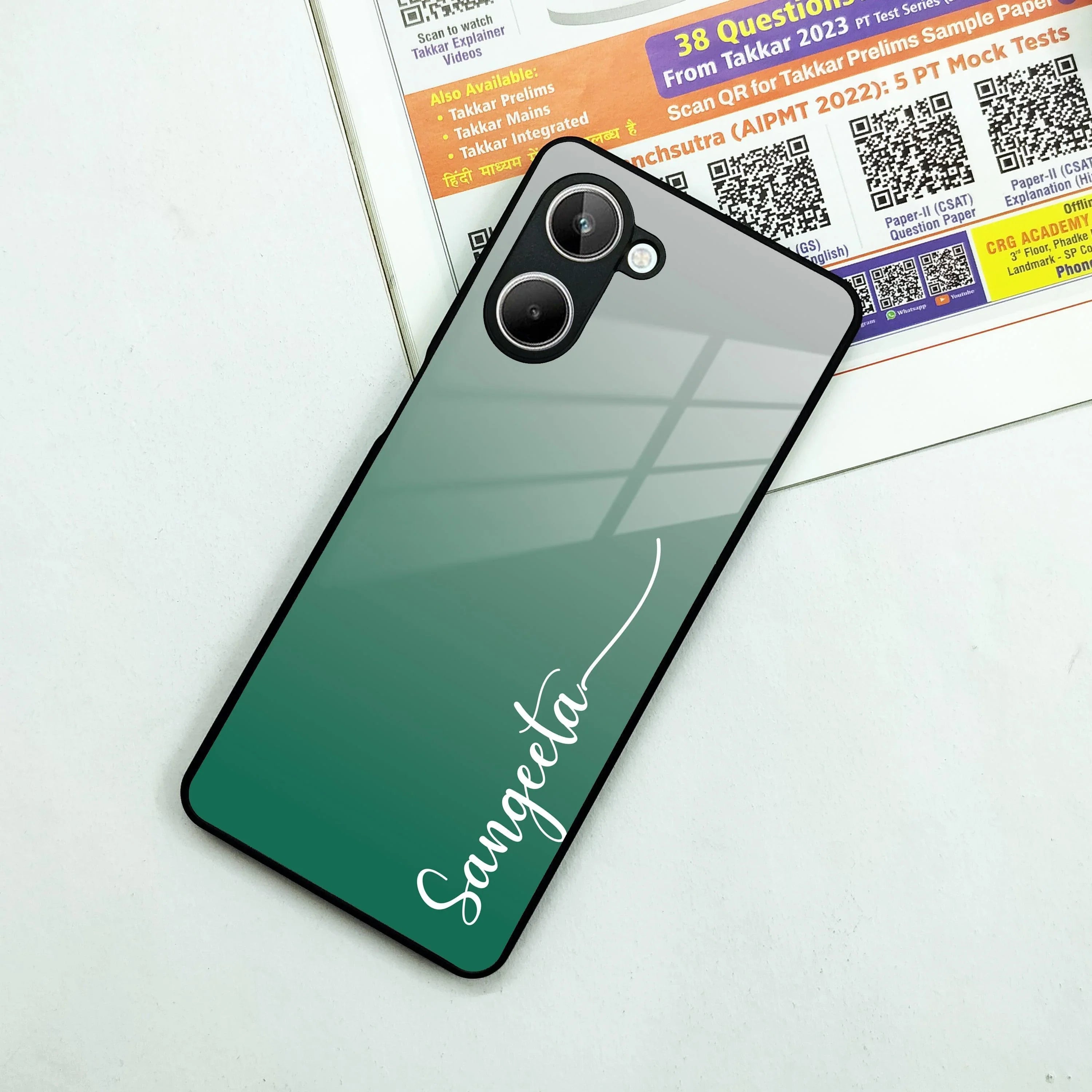 Customize Name Gradient Glass Case Cover Green For Realme/Narzo - ShopOnCliQ