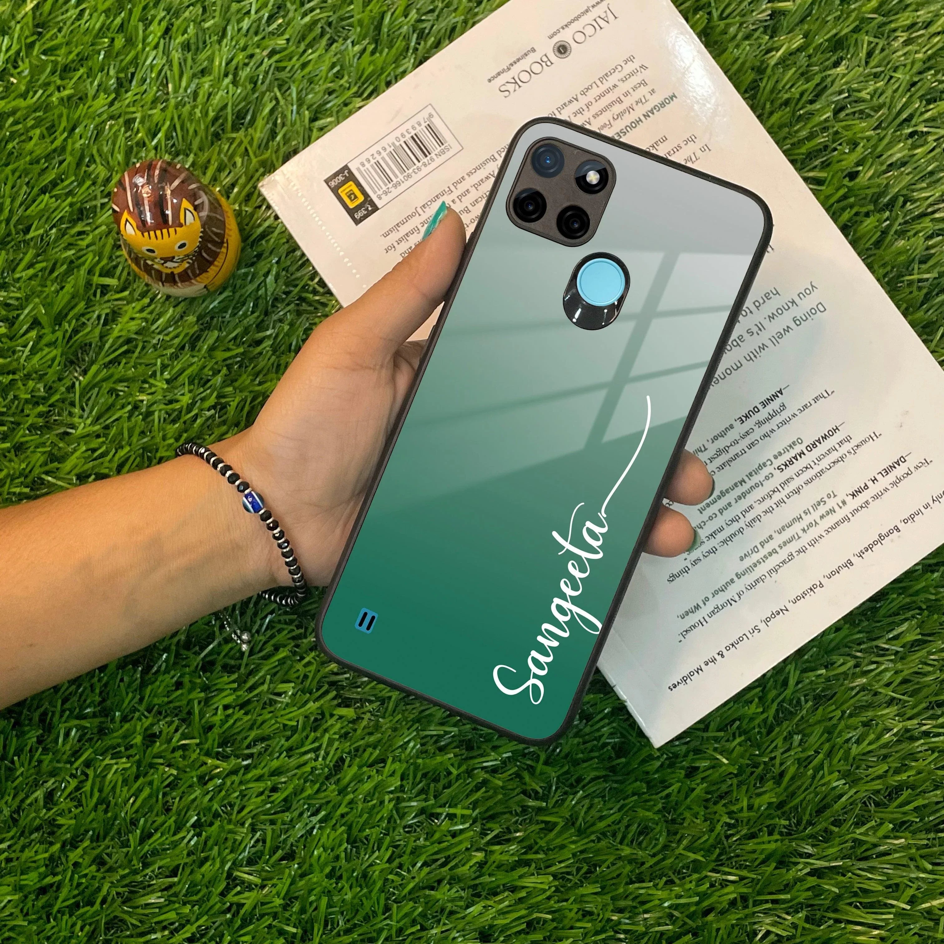 Customize Name Gradient Glass Case Cover Green For Realme/Narzo - ShopOnCliQ