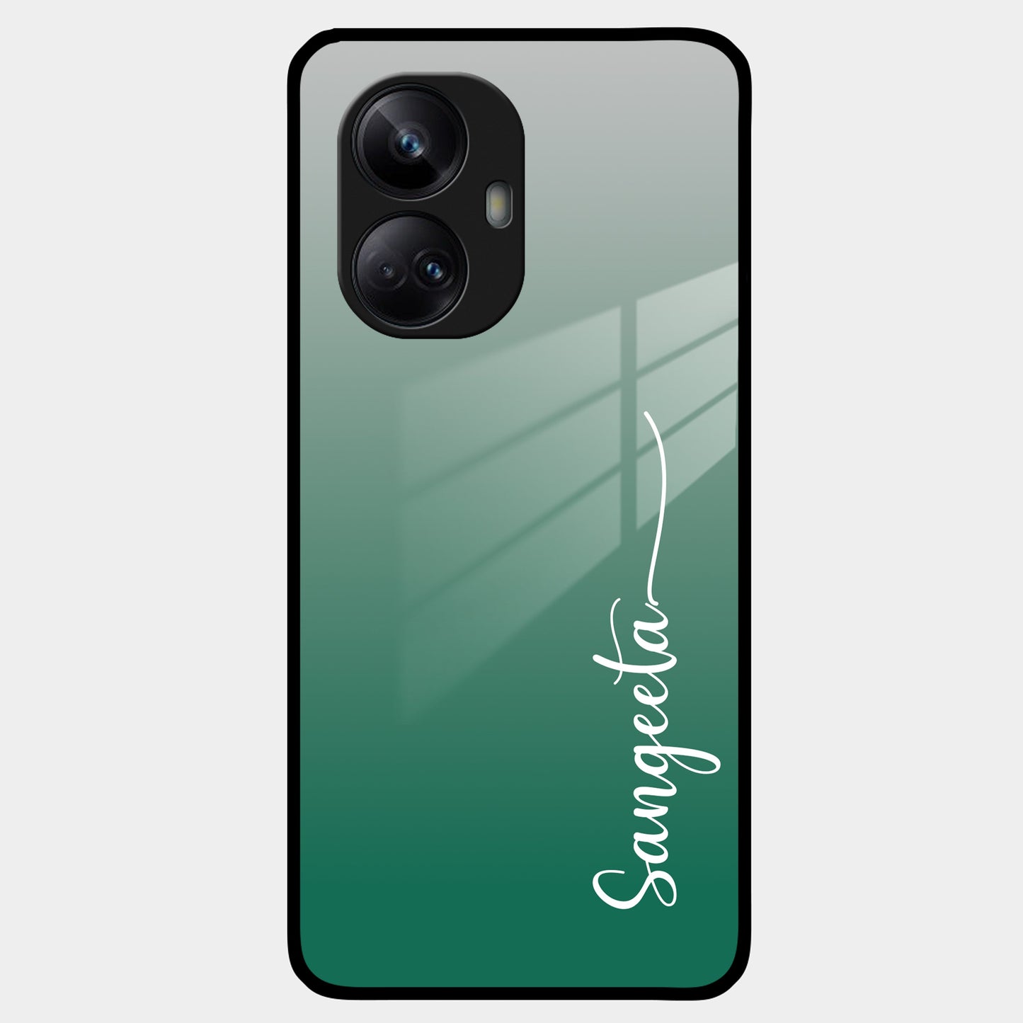 Customize Name Gradient Glass Case Cover Green For Realme/Narzo ShopOnCliQ