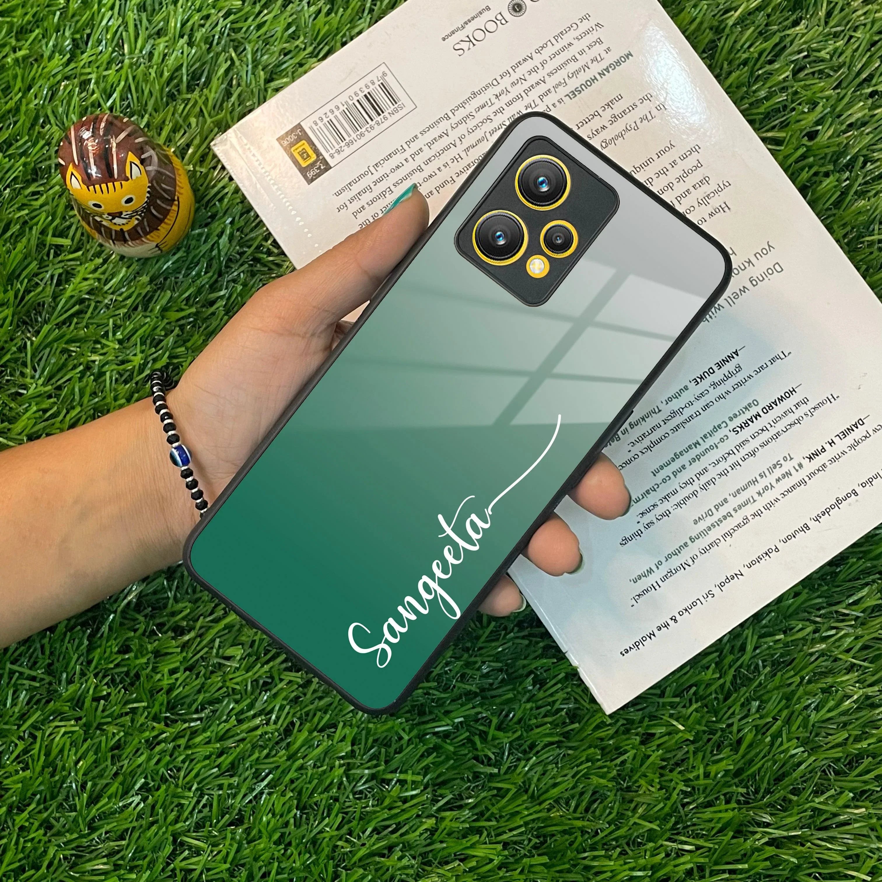 Customize Name Gradient Glass Case Cover Green For Realme/Narzo - ShopOnCliQ