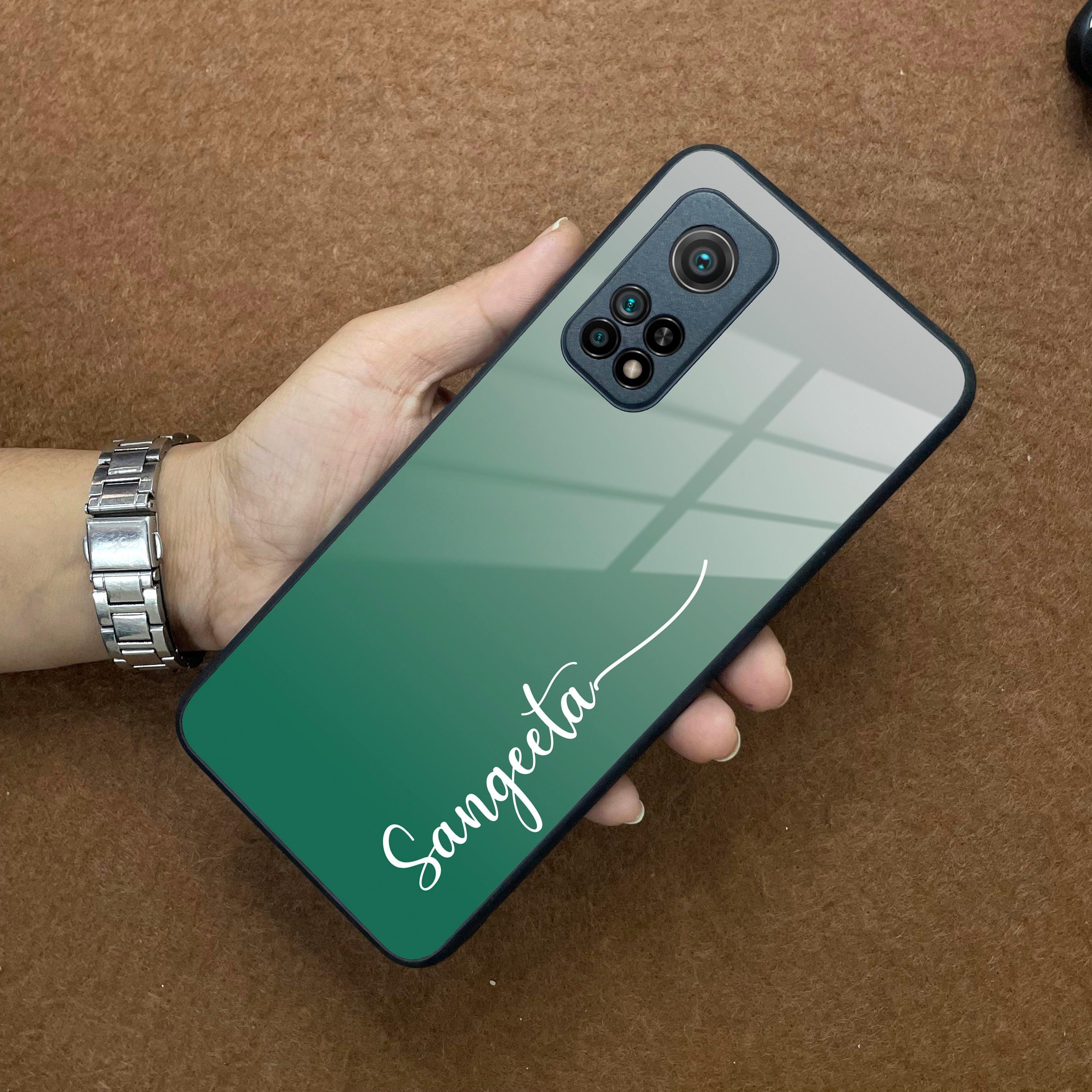 Customize Name Gradient Glass Case Cover Green For Redmi/Xiaomi - ShopOnCliQ