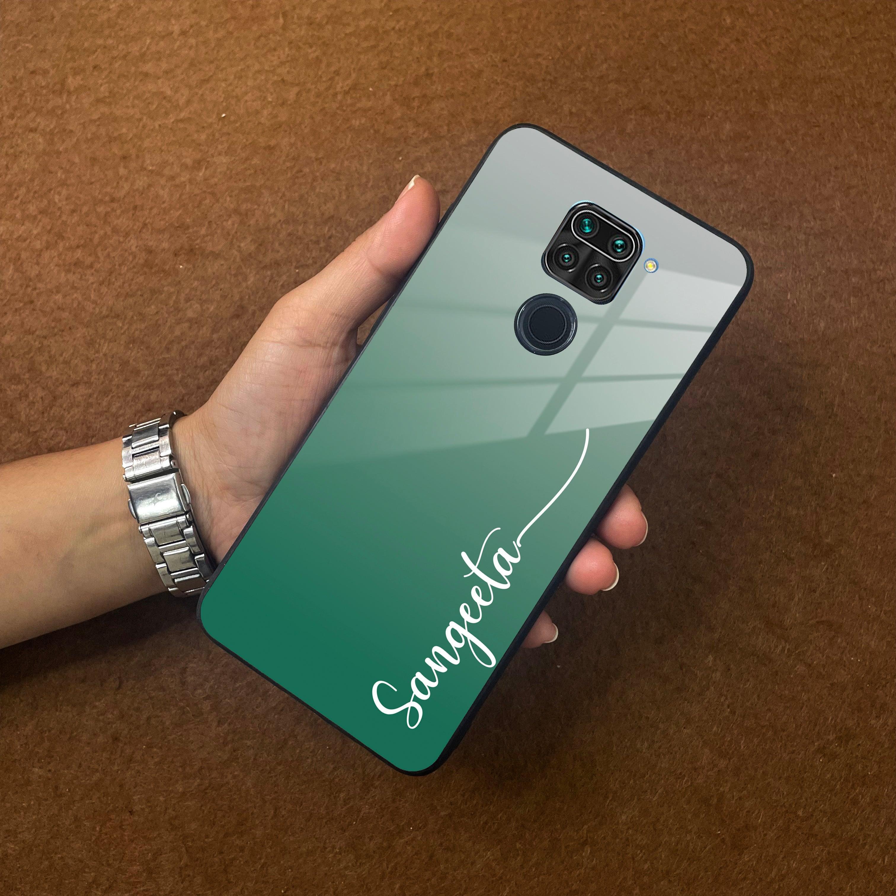 Customize Name Gradient Glass Case Cover Green For Redmi/Xiaomi - ShopOnCliQ