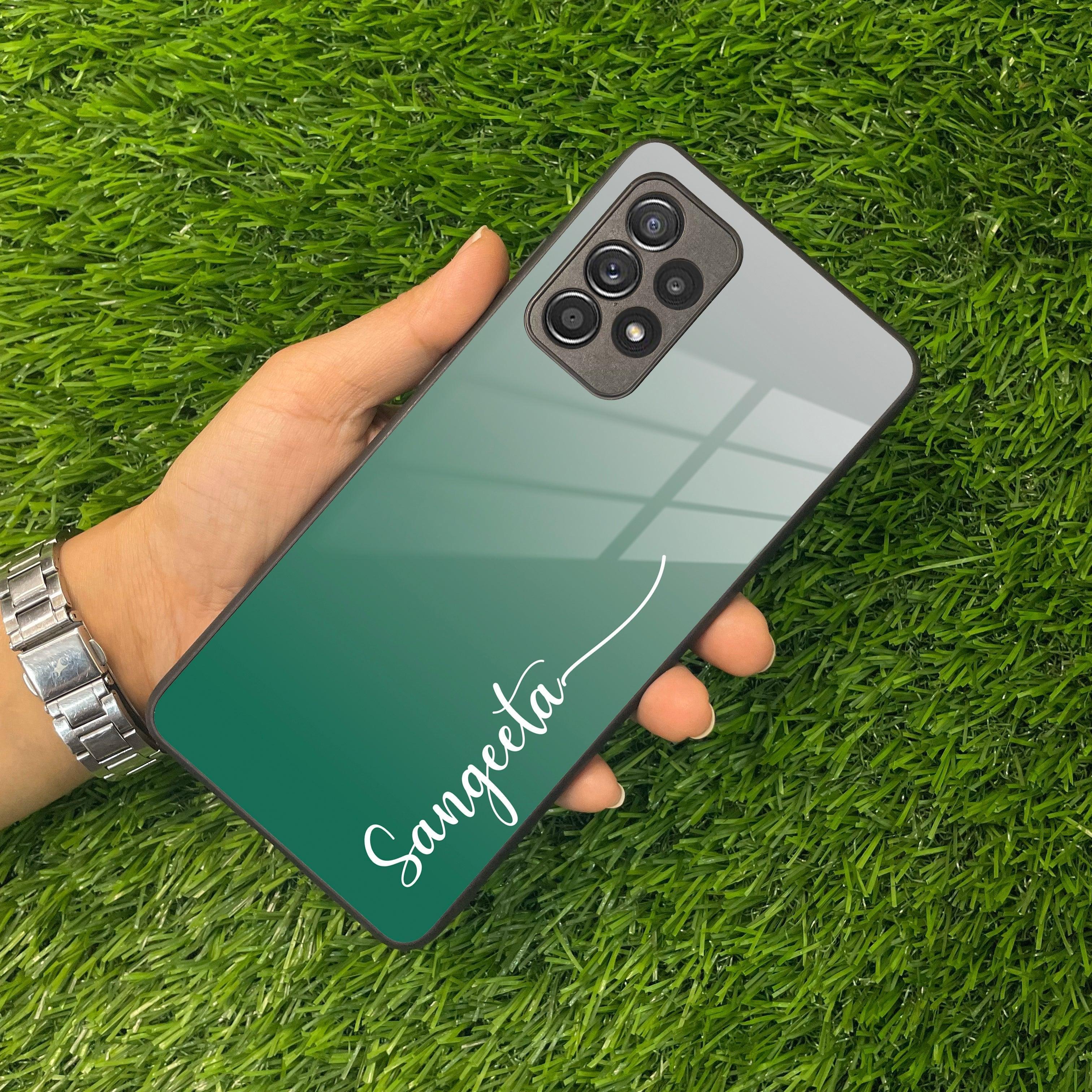Customize Name Gradient Glass Case Cover Green For Samsung - ShopOnCliQ