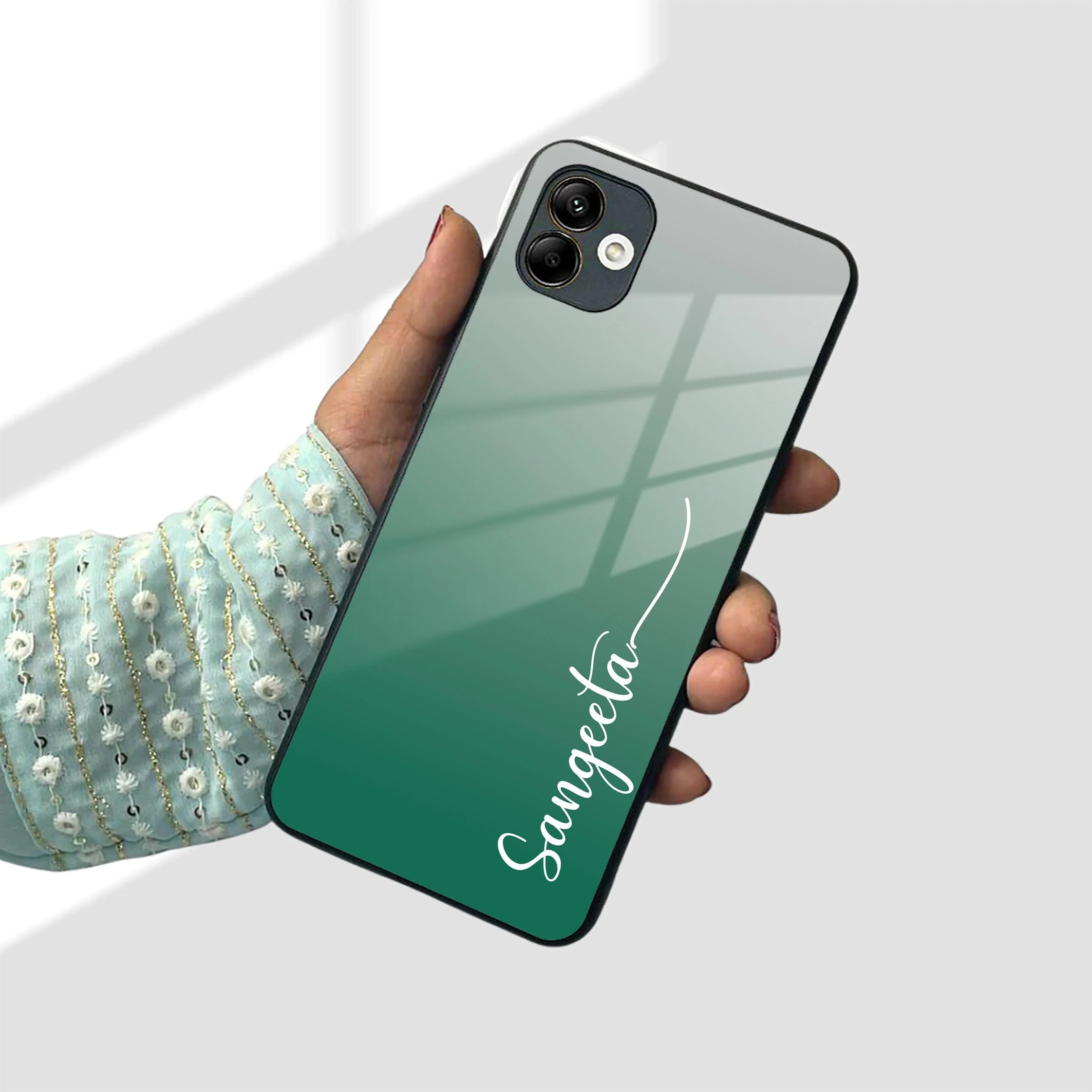Customize Name Gradient Glass Case Cover Green For Samsung - ShopOnCliQ