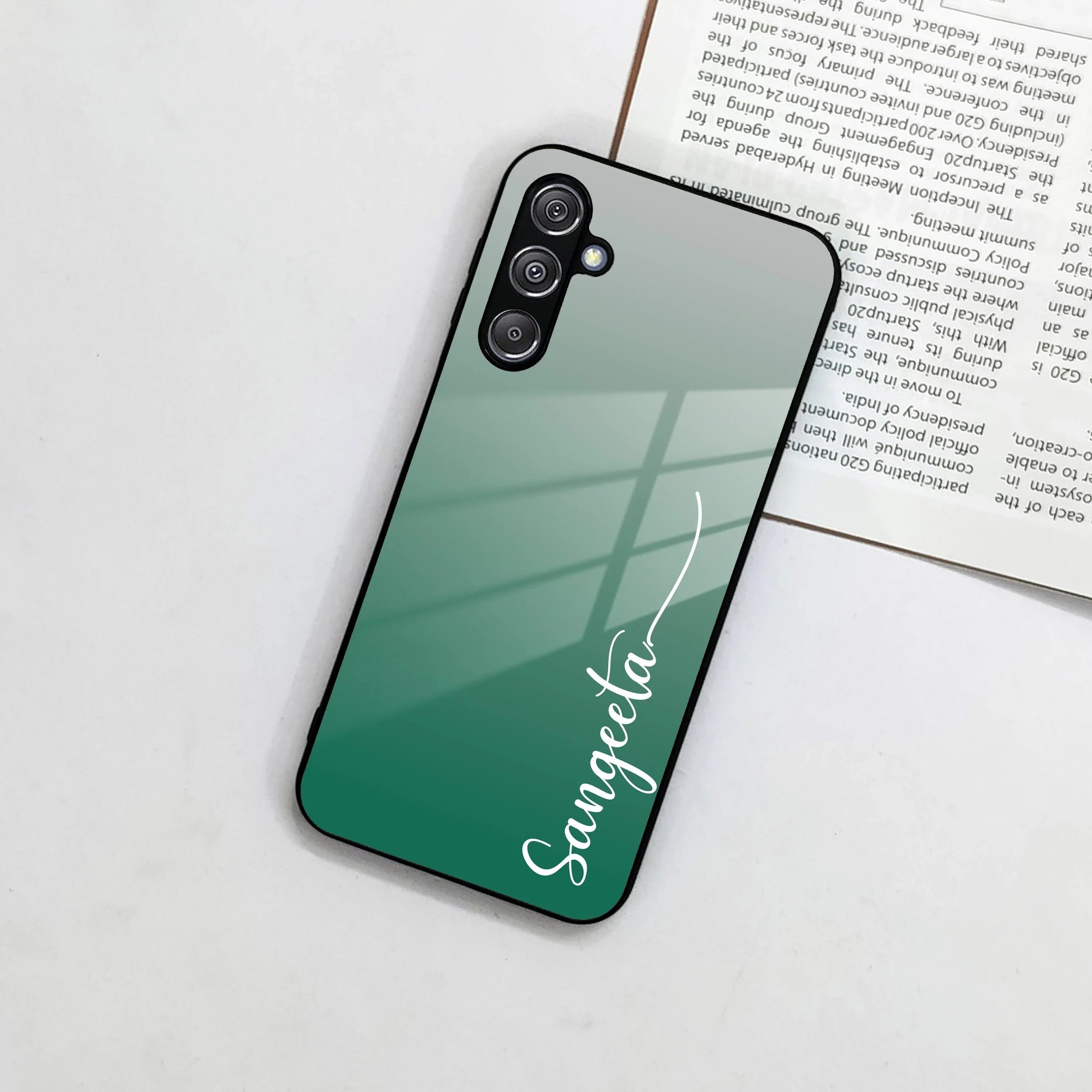 Customize Name Gradient Glass Case Cover Green For Samsung - ShopOnCliQ