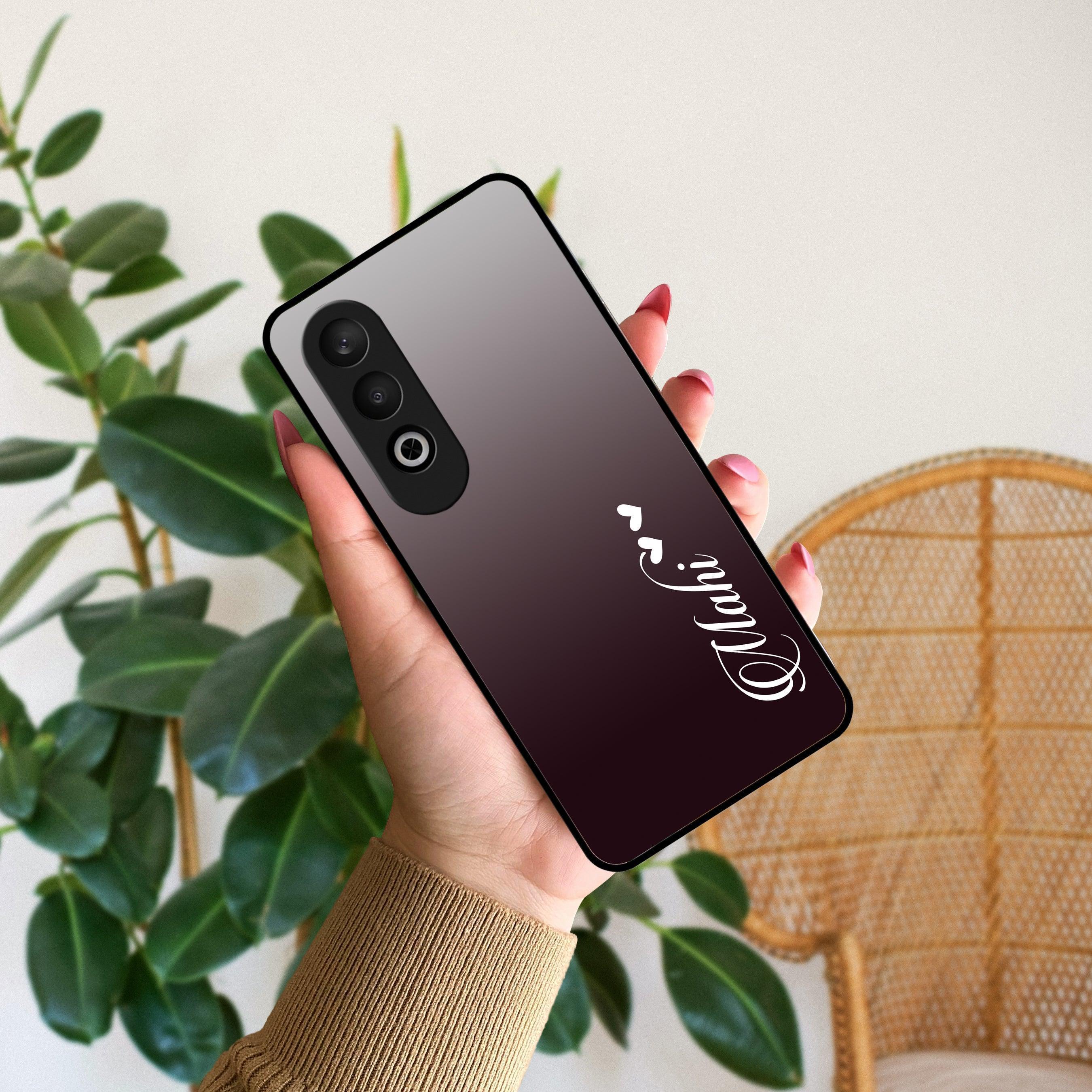 Customize Name Gradient Glass Case Cover Grey For OnePlus - ShopOnCliQ