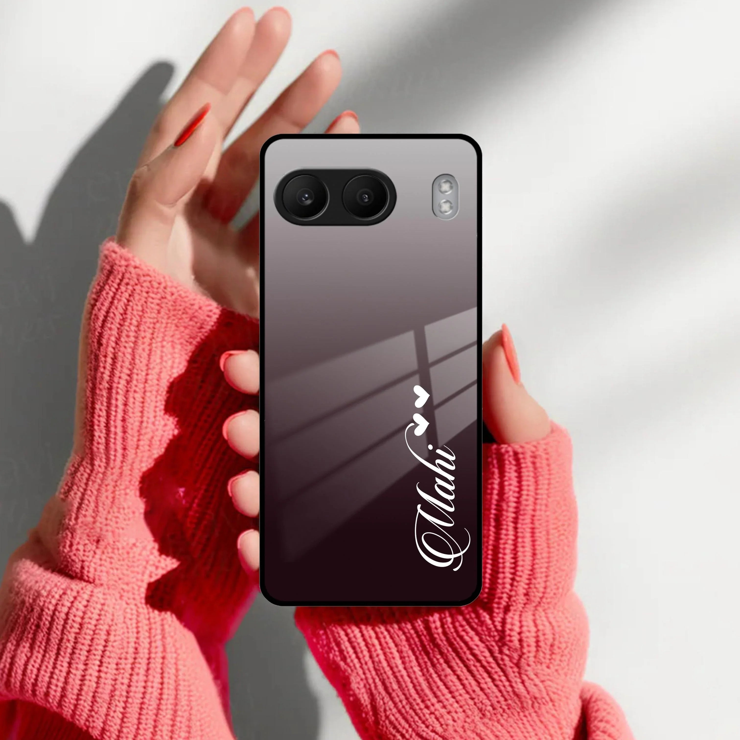 Customize Name Gradient Glass Case Cover Grey For OnePlus - ShopOnCliQ