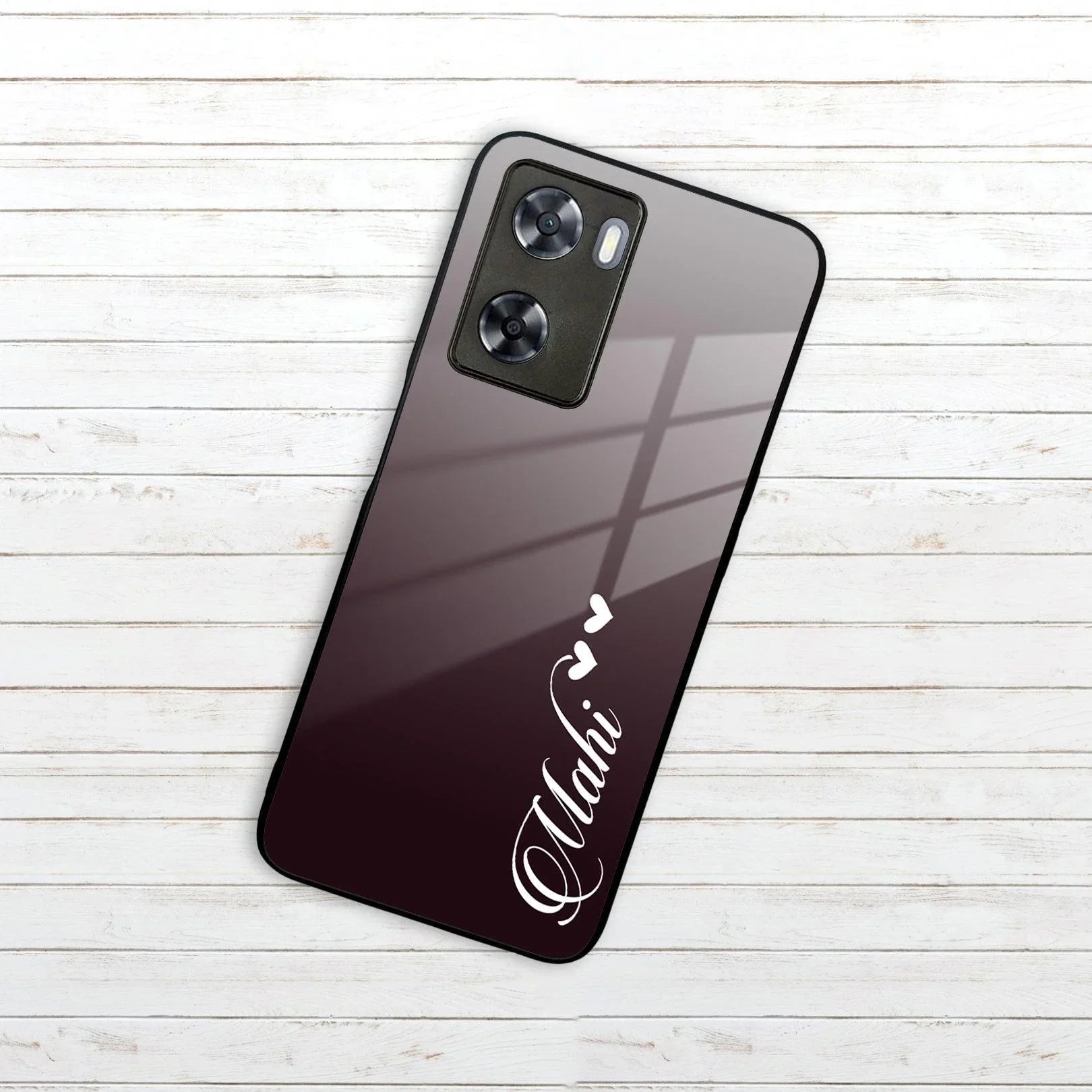 Customize Name Gradient Glass Case Cover Grey For Oppo - ShopOnCliQ