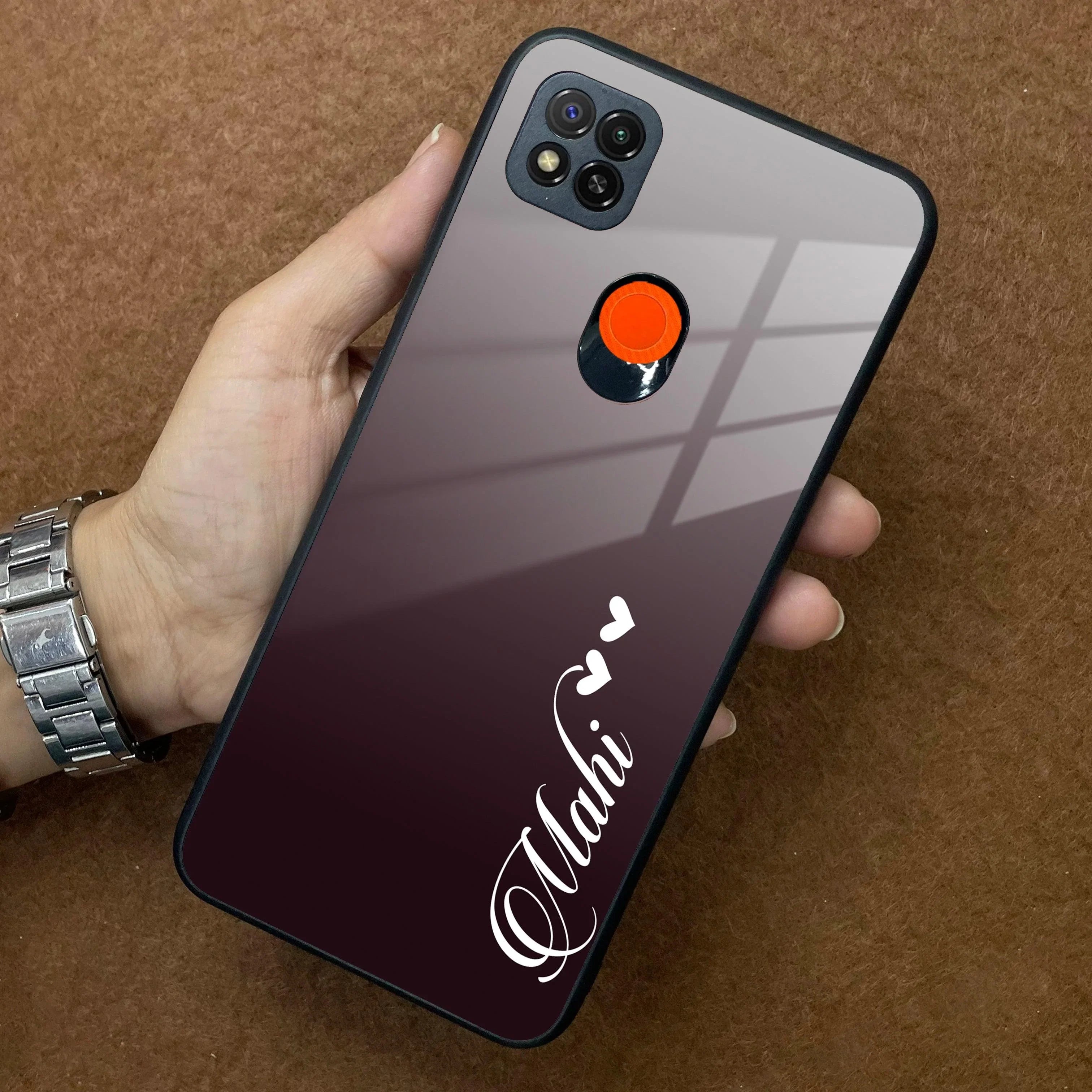 Customize Name Gradient Glass Case Cover Grey For Poco - ShopOnCliQ