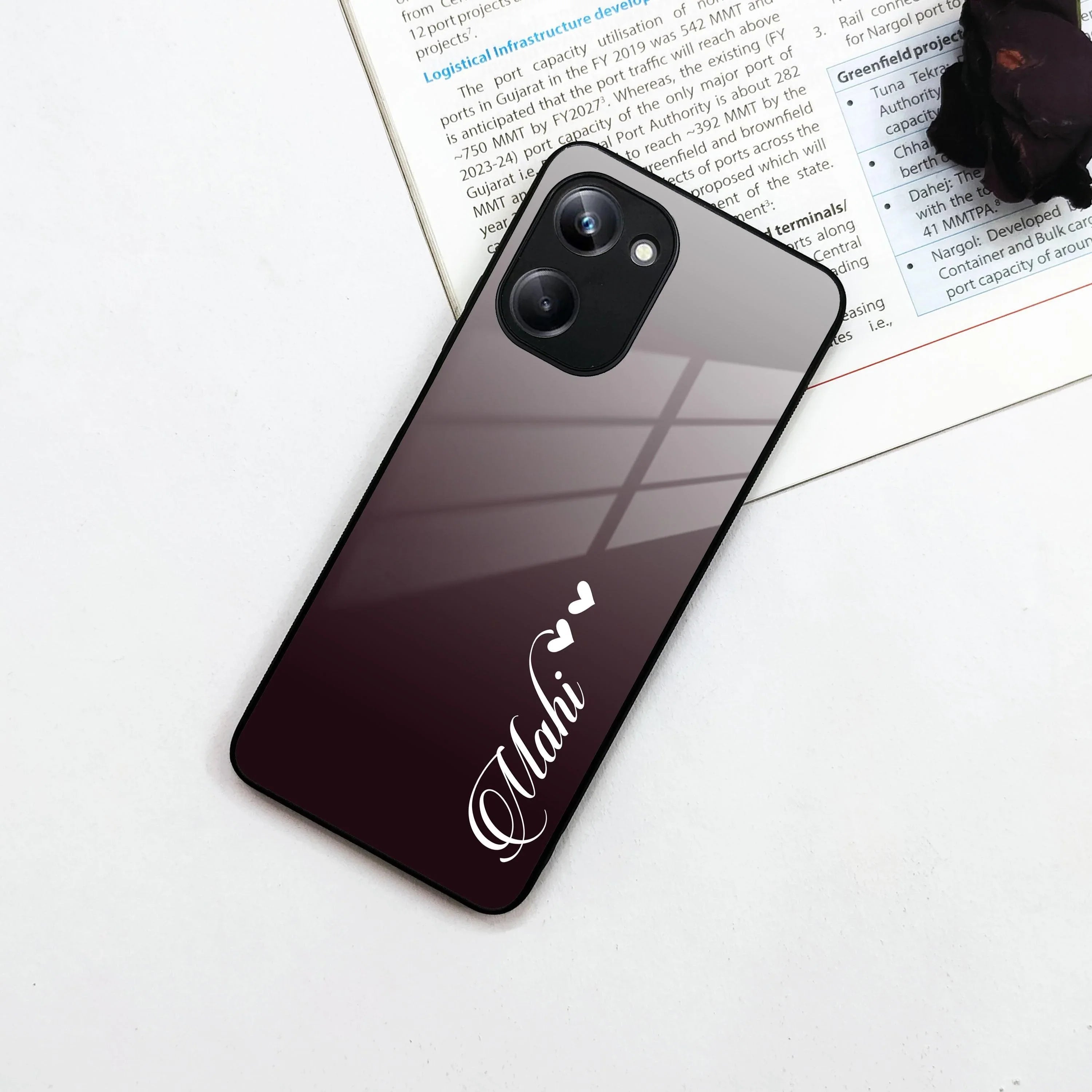 Customize Name Gradient Glass Case Cover Grey For Realme/Narzo - ShopOnCliQ
