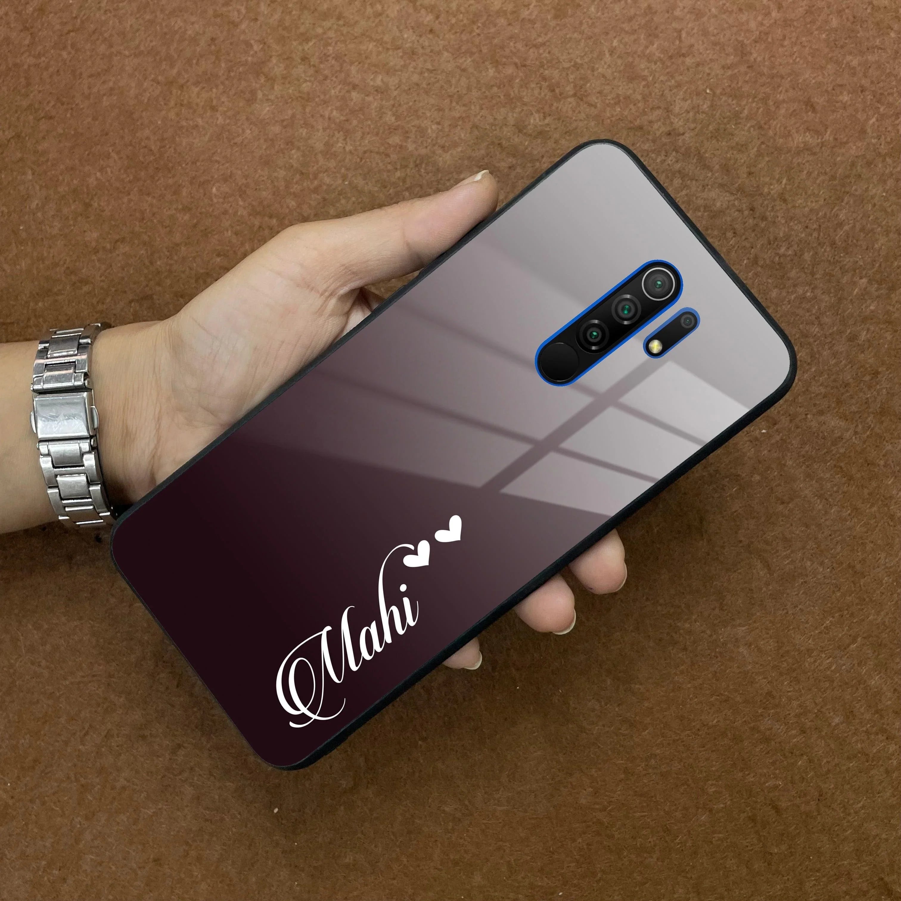 Customize Name Gradient Glass Case Cover Grey For Redmi/Xiaomi - ShopOnCliQ