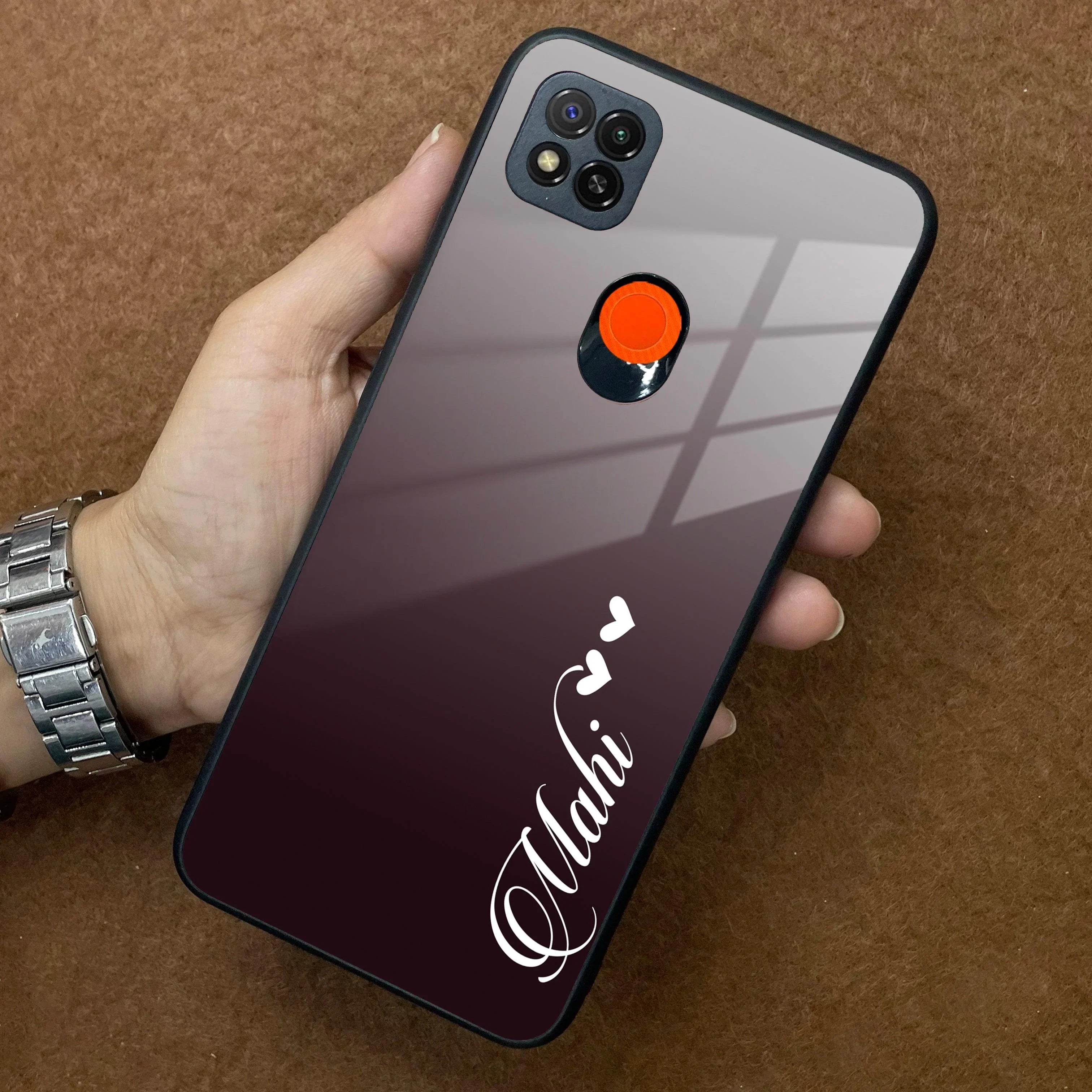 Customize Name Gradient Glass Case Cover Grey For Redmi/Xiaomi - ShopOnCliQ