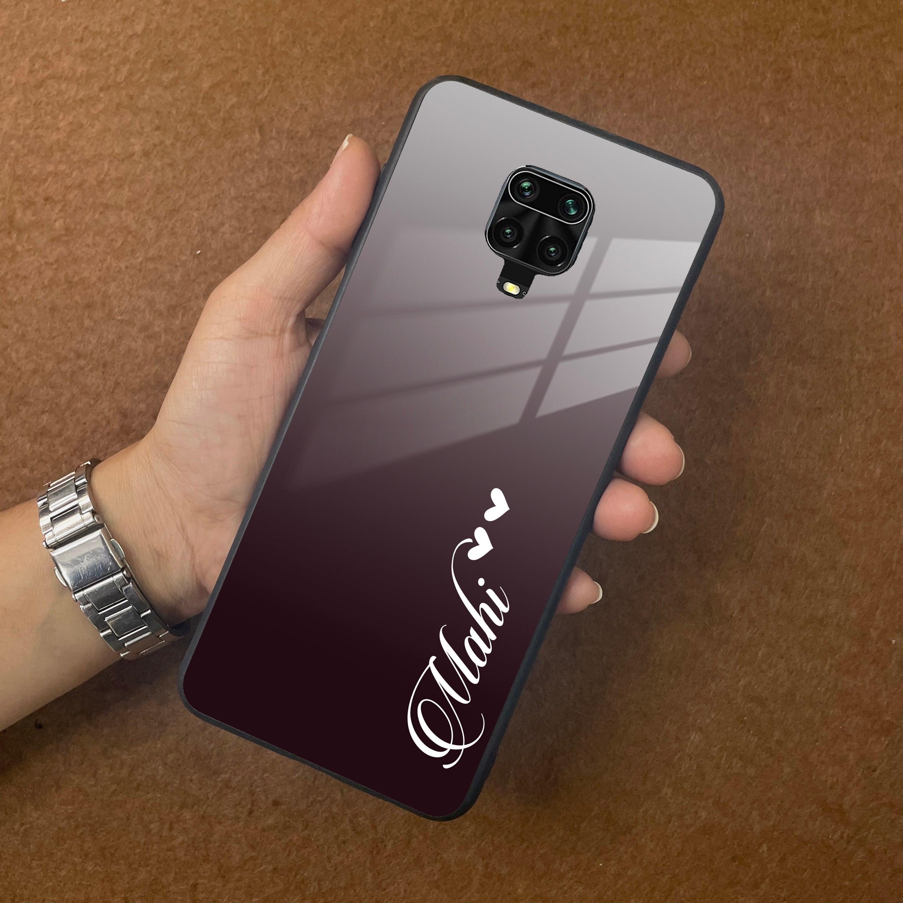 Customize Name Gradient Glass Case Cover Grey For Redmi/Xiaomi - ShopOnCliQ