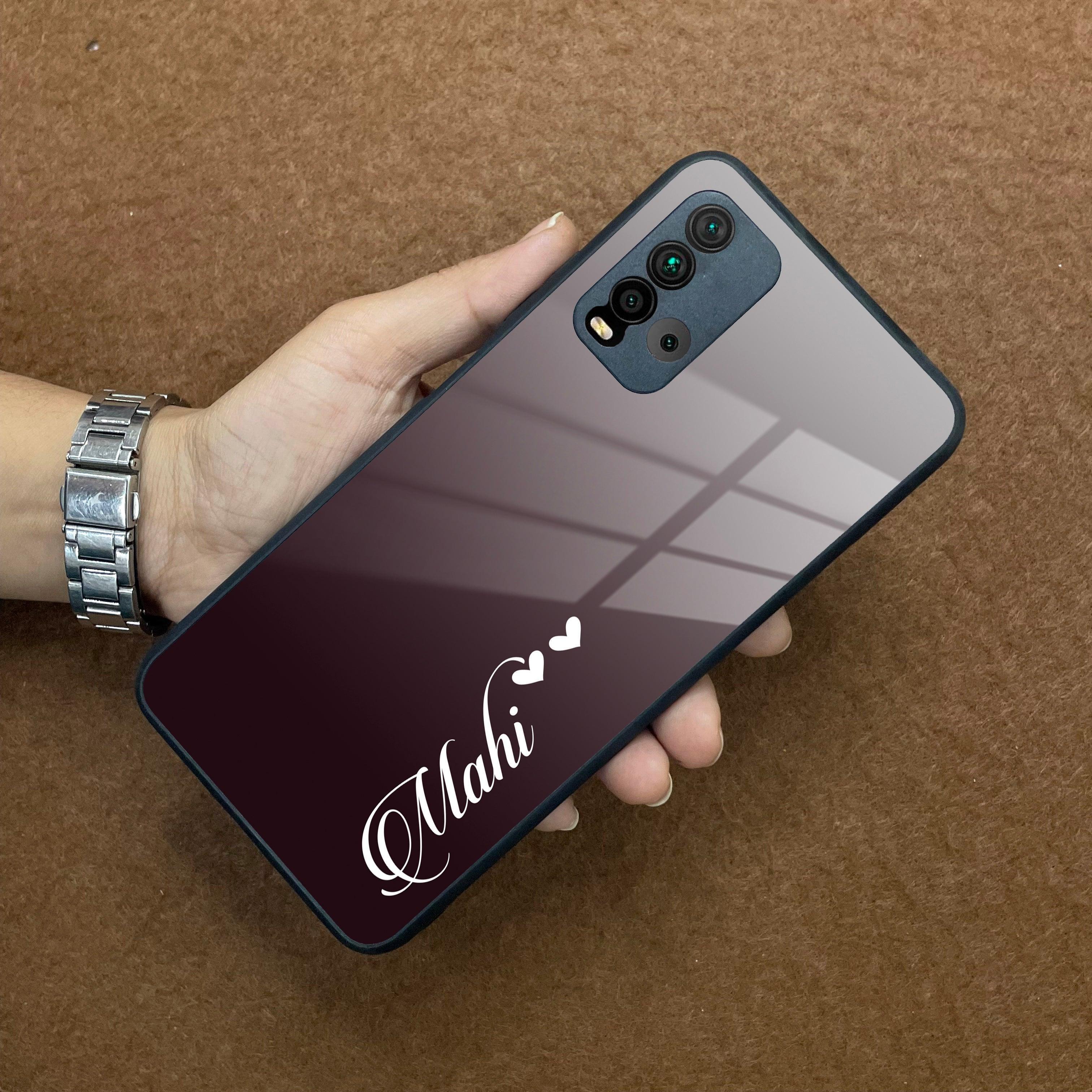 Customize Name Gradient Glass Case Cover Grey For Redmi/Xiaomi - ShopOnCliQ