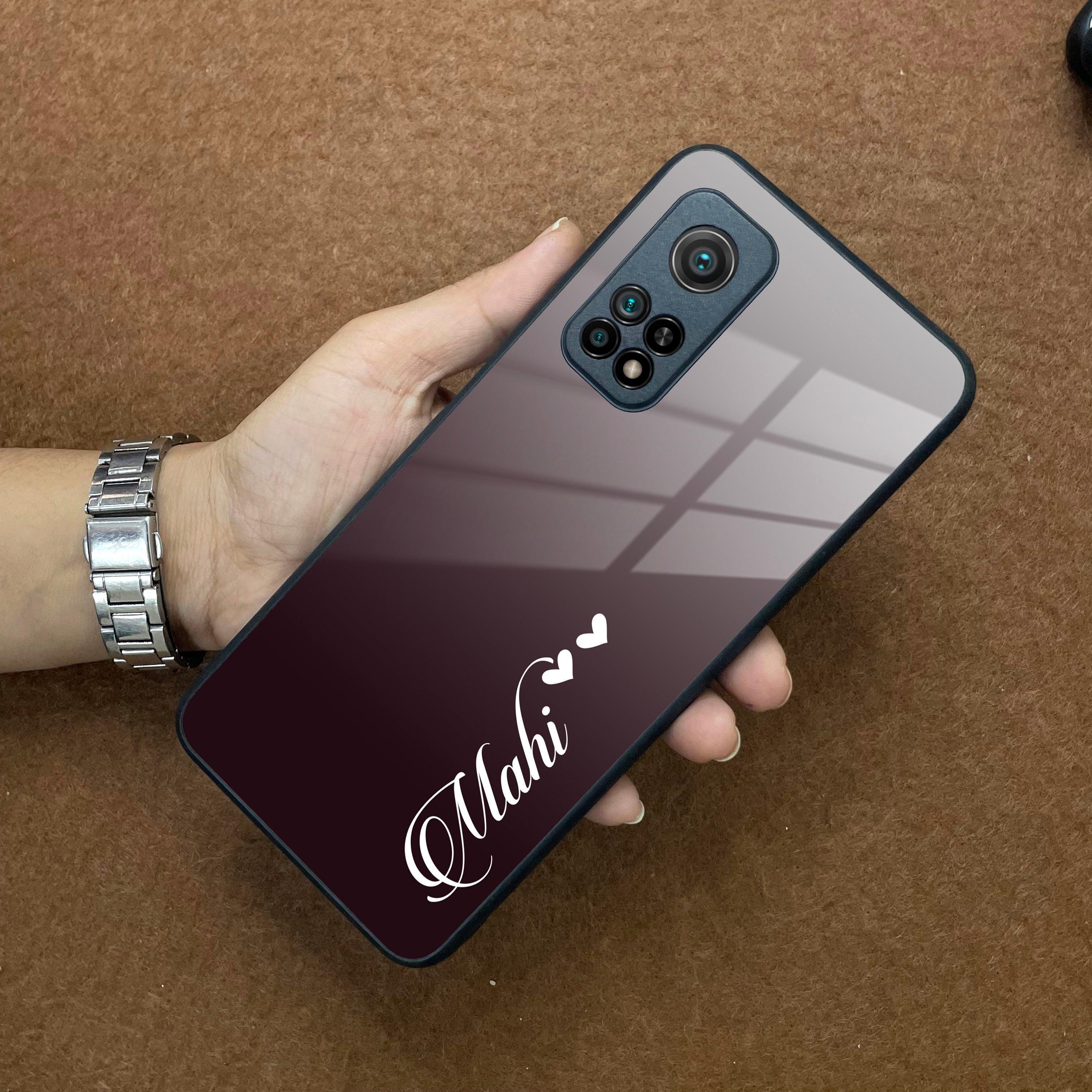 Customize Name Gradient Glass Case Cover Grey For Redmi/Xiaomi - ShopOnCliQ