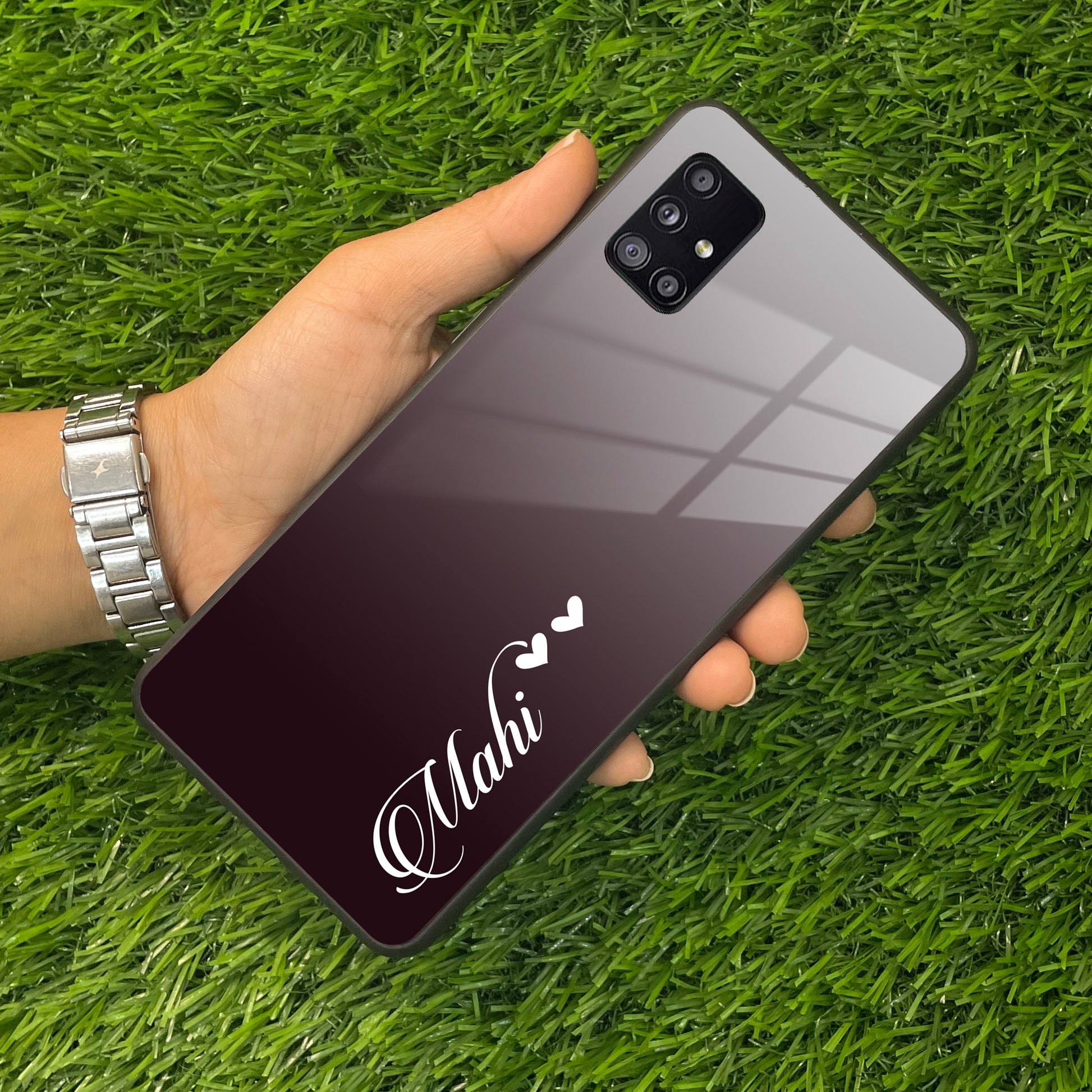 Customize Name Gradient Glass Case Cover Grey For Samsung ShopOnCliQ