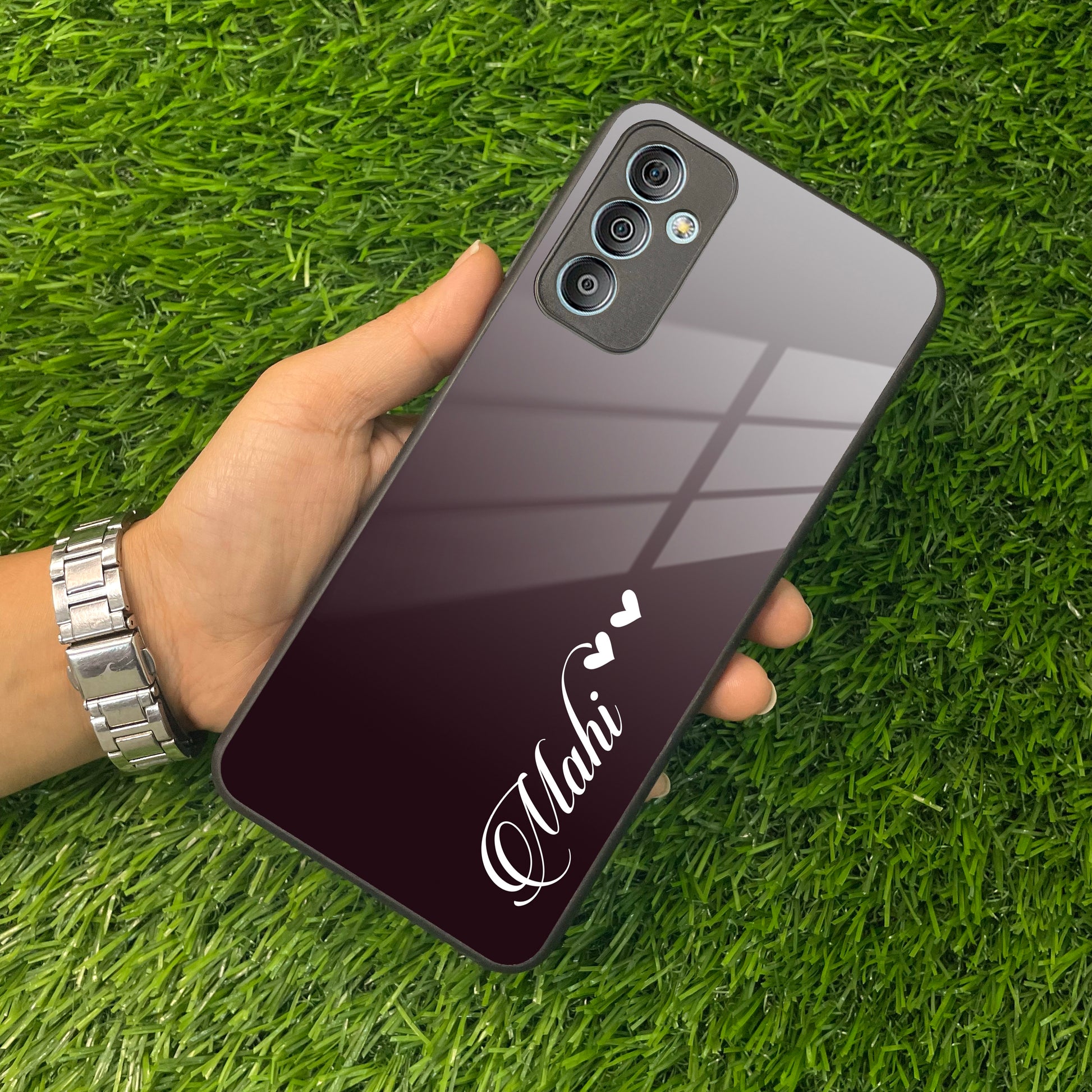 Customize Name Gradient Glass Case Cover Grey For Samsung ShopOnCliQ