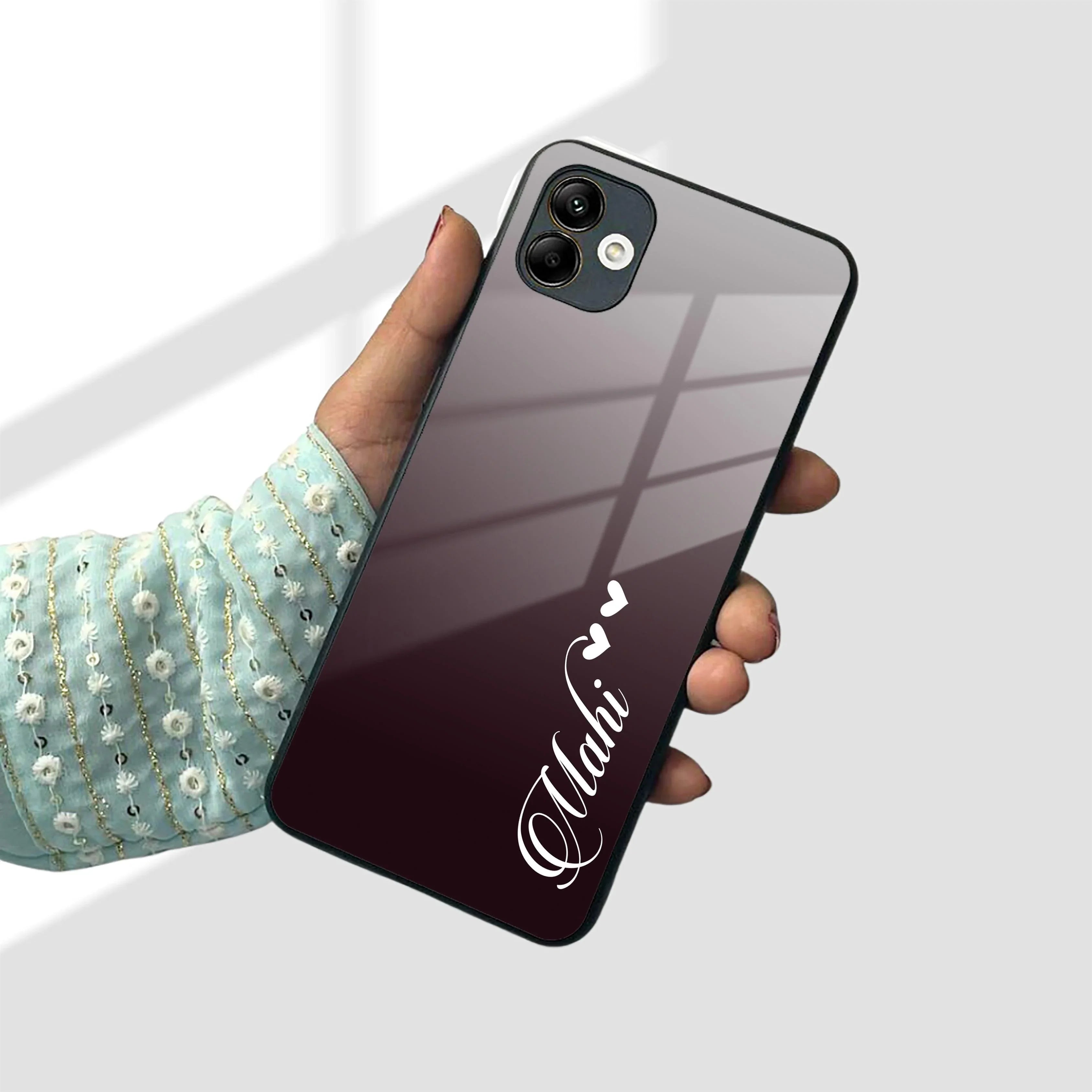 Customize Name Gradient Glass Case Cover Grey For Samsung - ShopOnCliQ