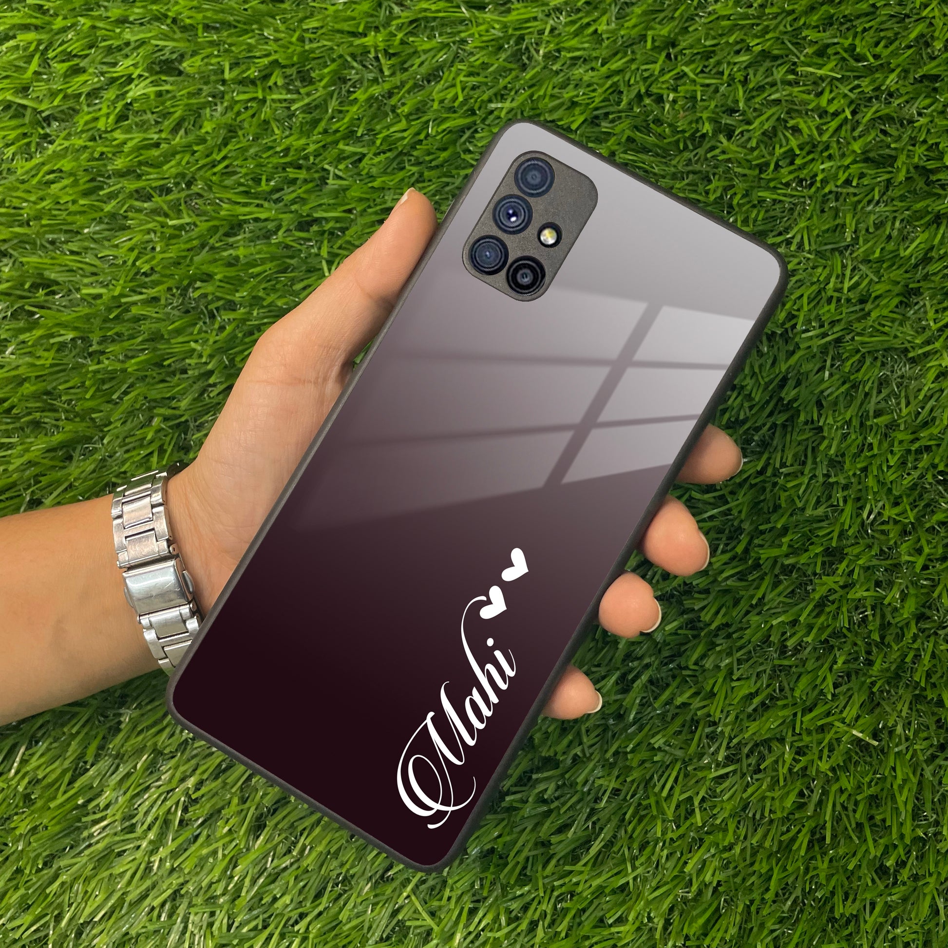 Customize Name Gradient Glass Case Cover Grey For Samsung ShopOnCliQ