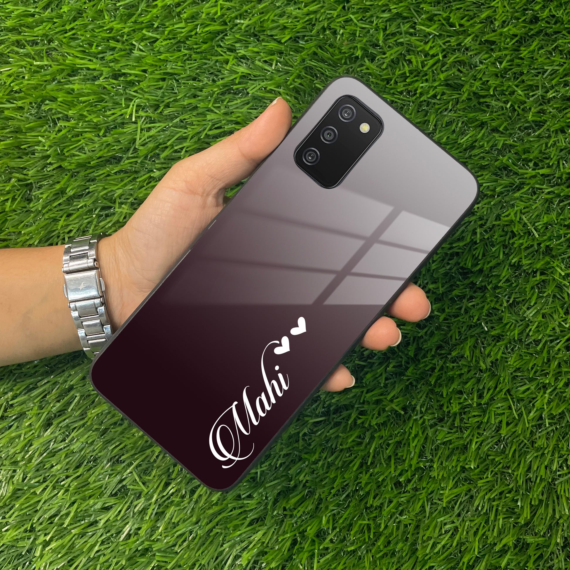 Customize Name Gradient Glass Case Cover Grey For Samsung ShopOnCliQ