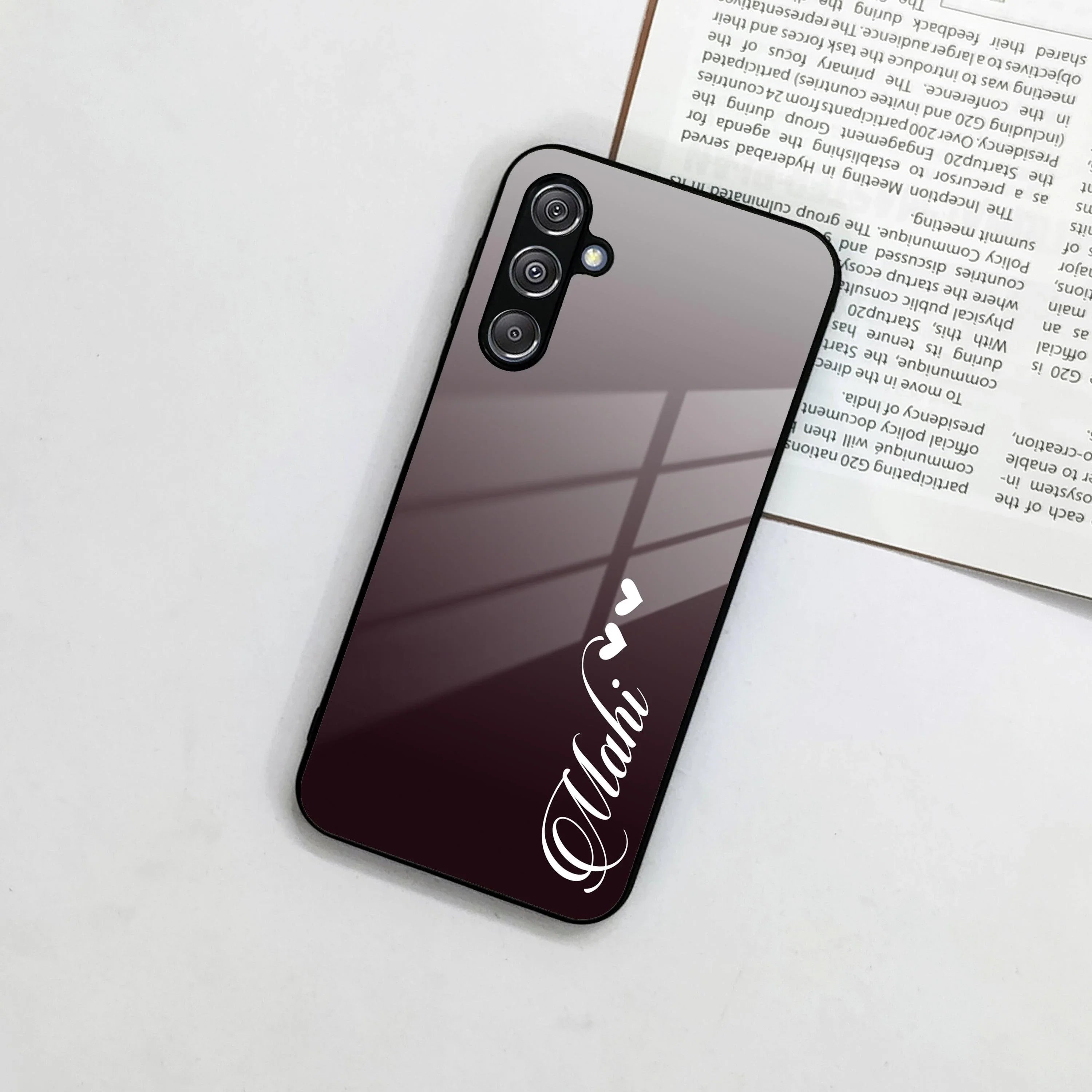 Customize Name Gradient Glass Case Cover Grey For Samsung - ShopOnCliQ