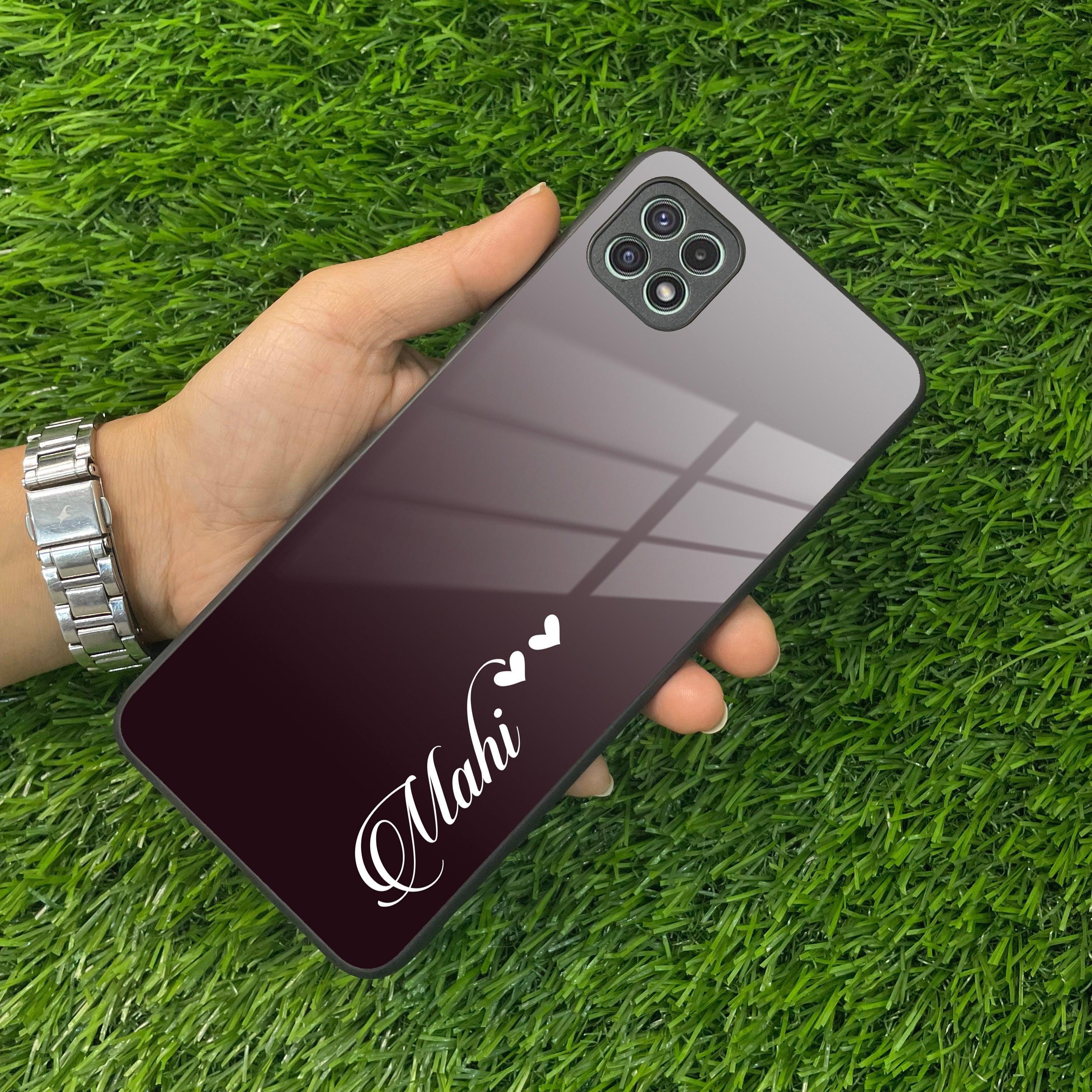 Customize Name Gradient Glass Case Cover Grey For Samsung - ShopOnCliQ