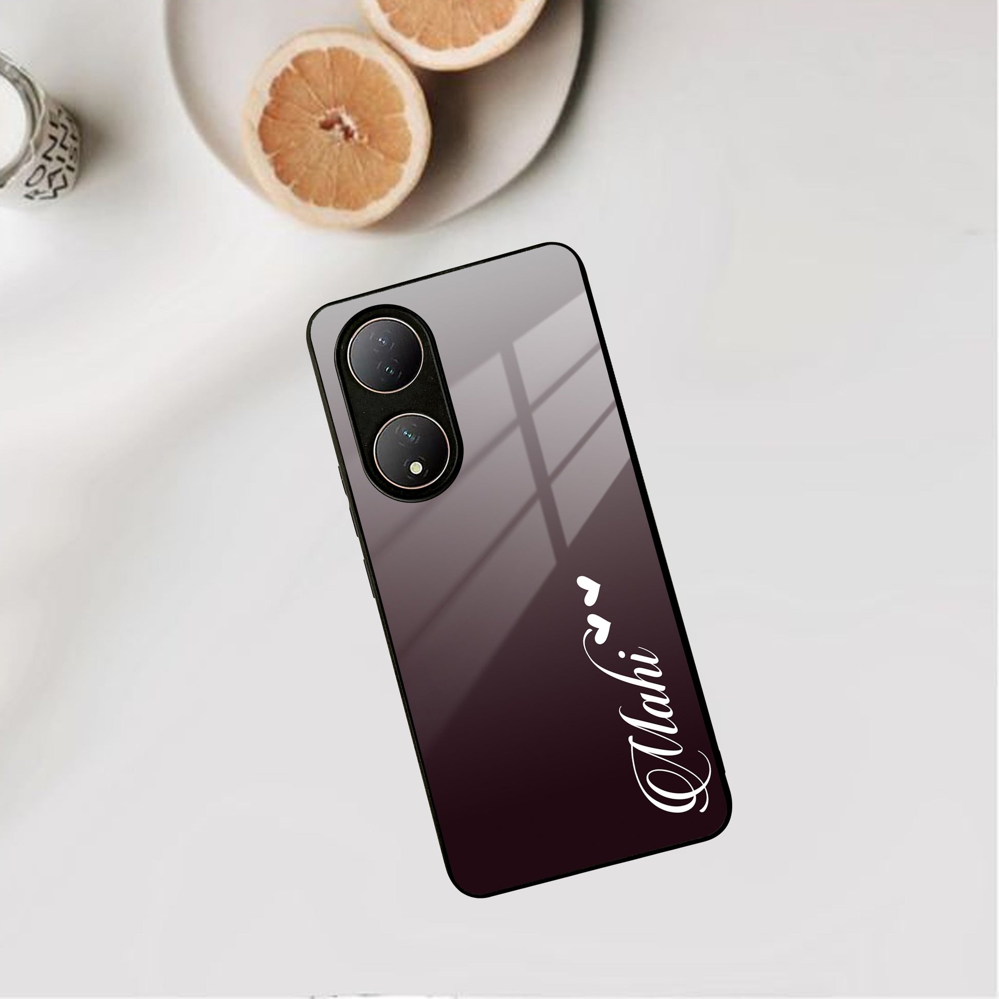 Customize Name Gradient Glass Case Cover Grey For Vivo ShopOnCliQ