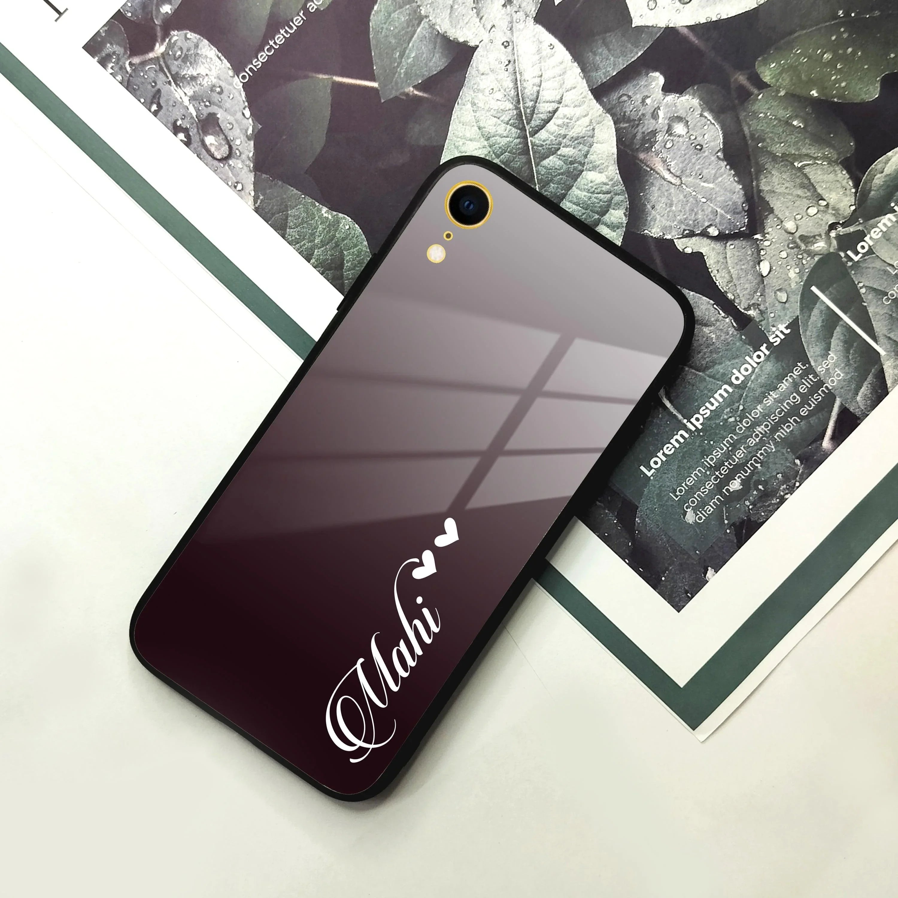 Customize Name Gradient Glass Case Cover Grey For iPhone - ShopOnCliQ