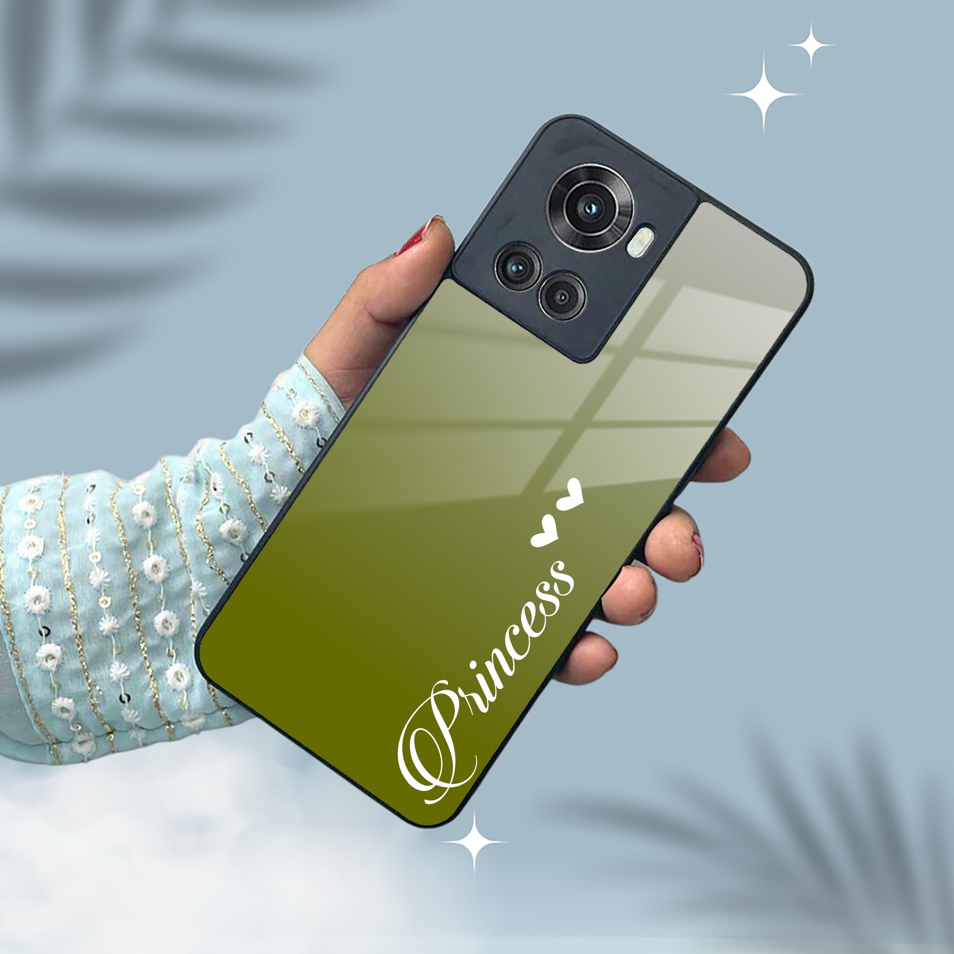 Customize Name Gradient Glass Case Cover Mint Green For OnePlus ShopOnCliQ