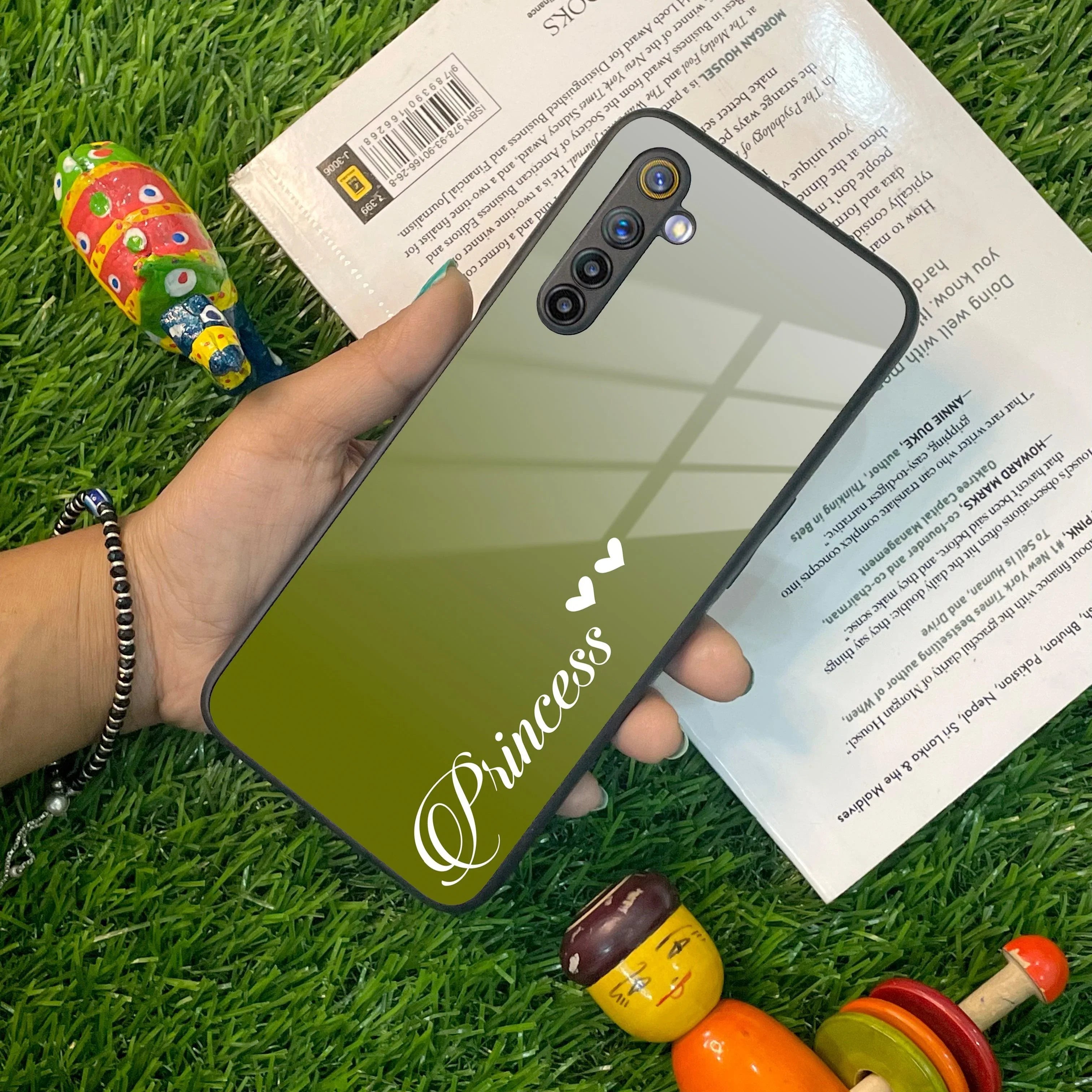 Customize Name Gradient Glass Case Cover Mint Green For Realme/Narzo - ShopOnCliQ