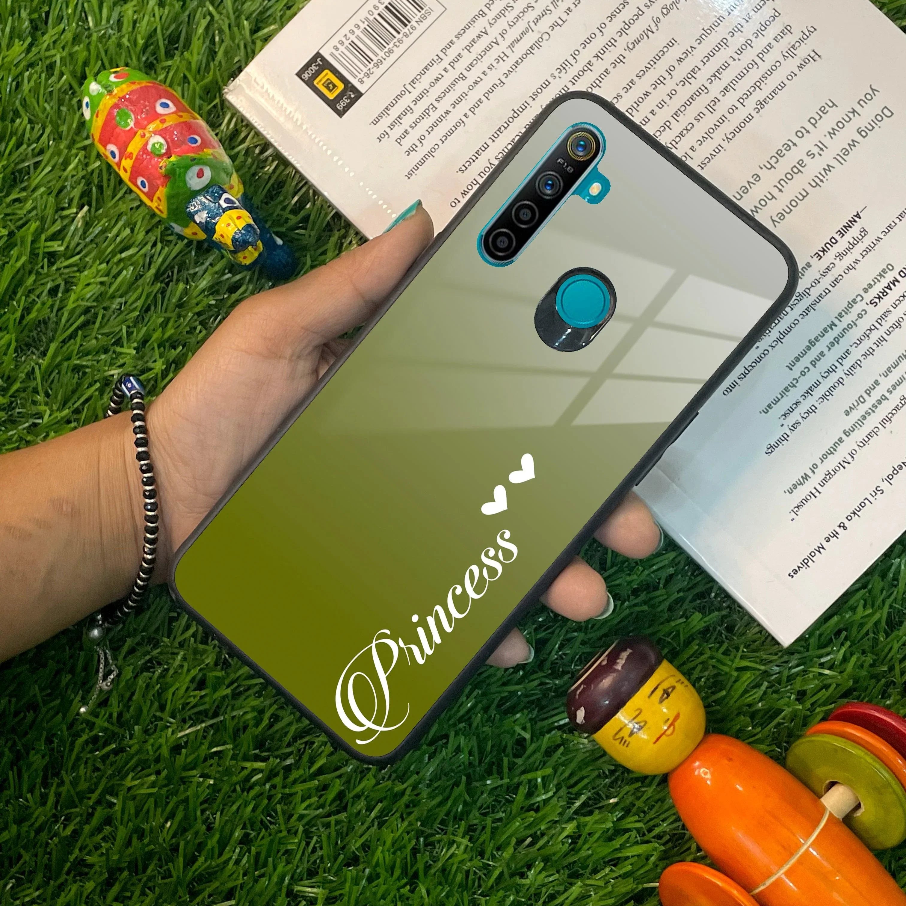 Customize Name Gradient Glass Case Cover Mint Green For Realme/Narzo - ShopOnCliQ