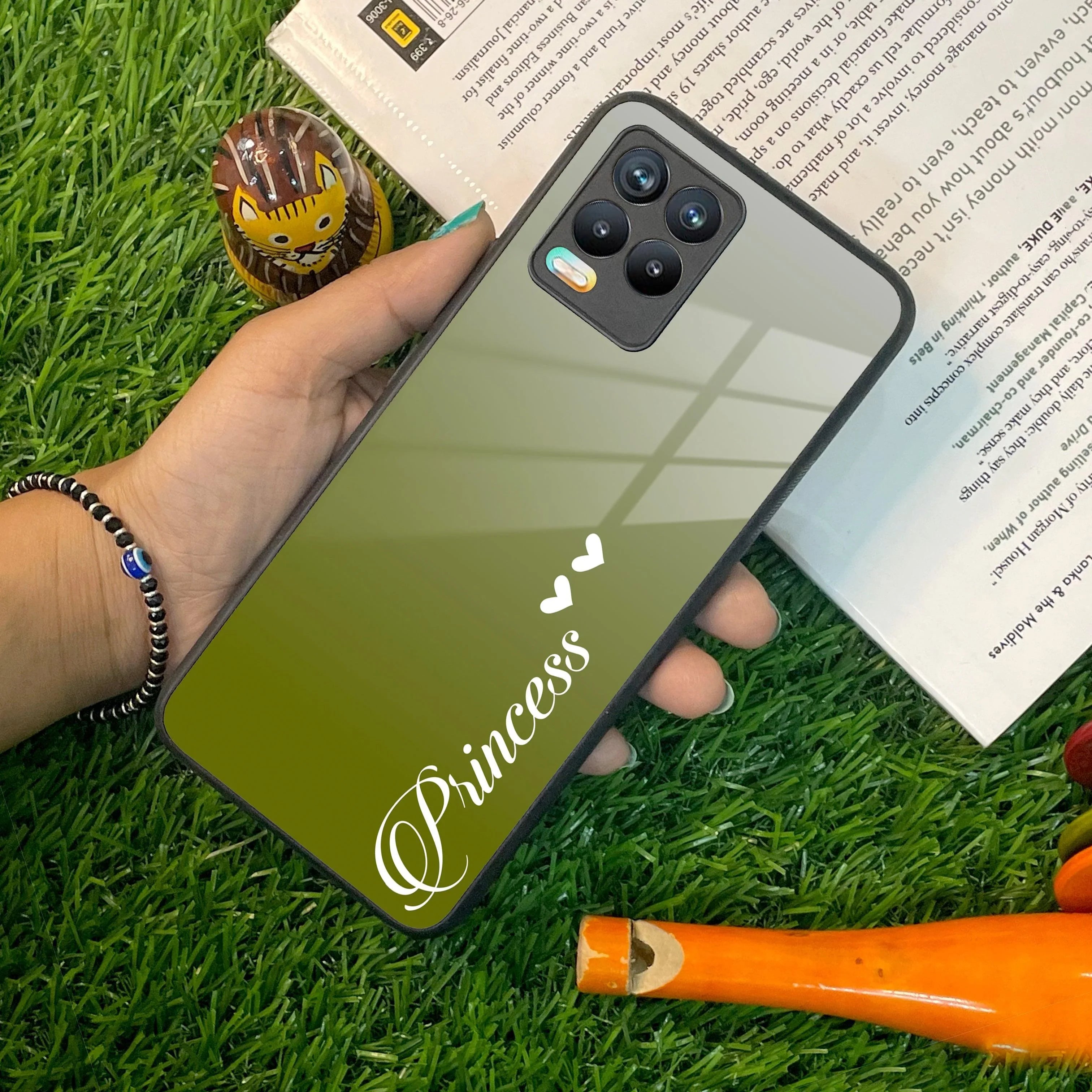 Customize Name Gradient Glass Case Cover Mint Green For Realme/Narzo - ShopOnCliQ