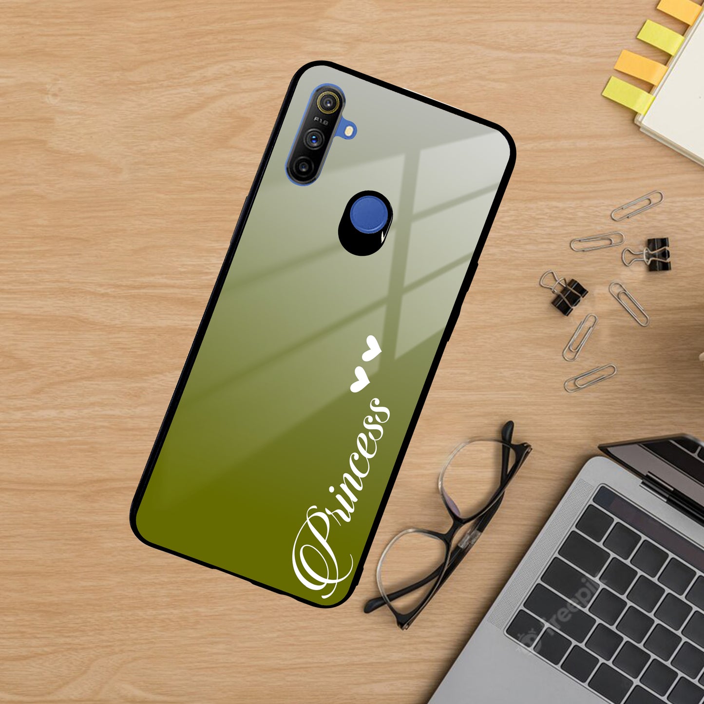 Customize Name Gradient Glass Case Cover Mint Green For Realme/Narzo ShopOnCliQ