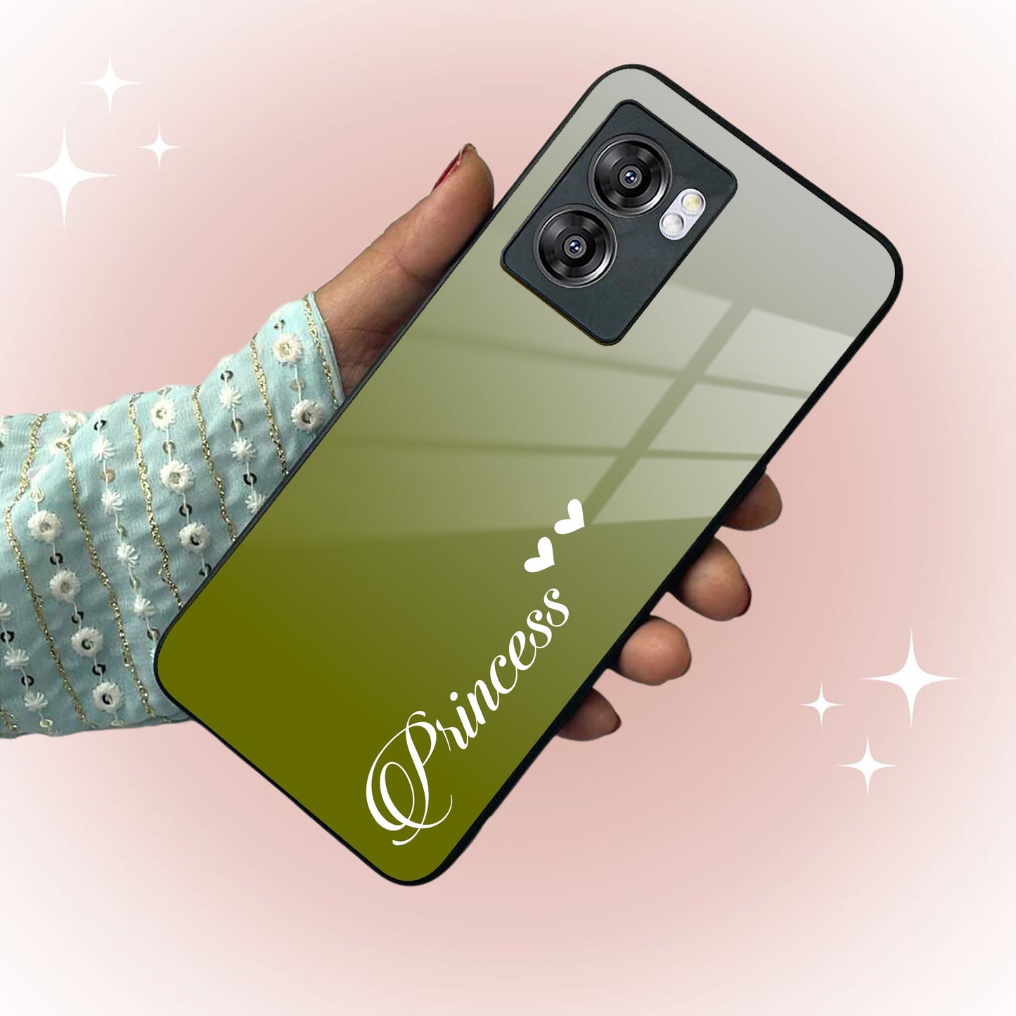 Customize Name Gradient Glass Case Cover Mint Green For Realme/Narzo ShopOnCliQ