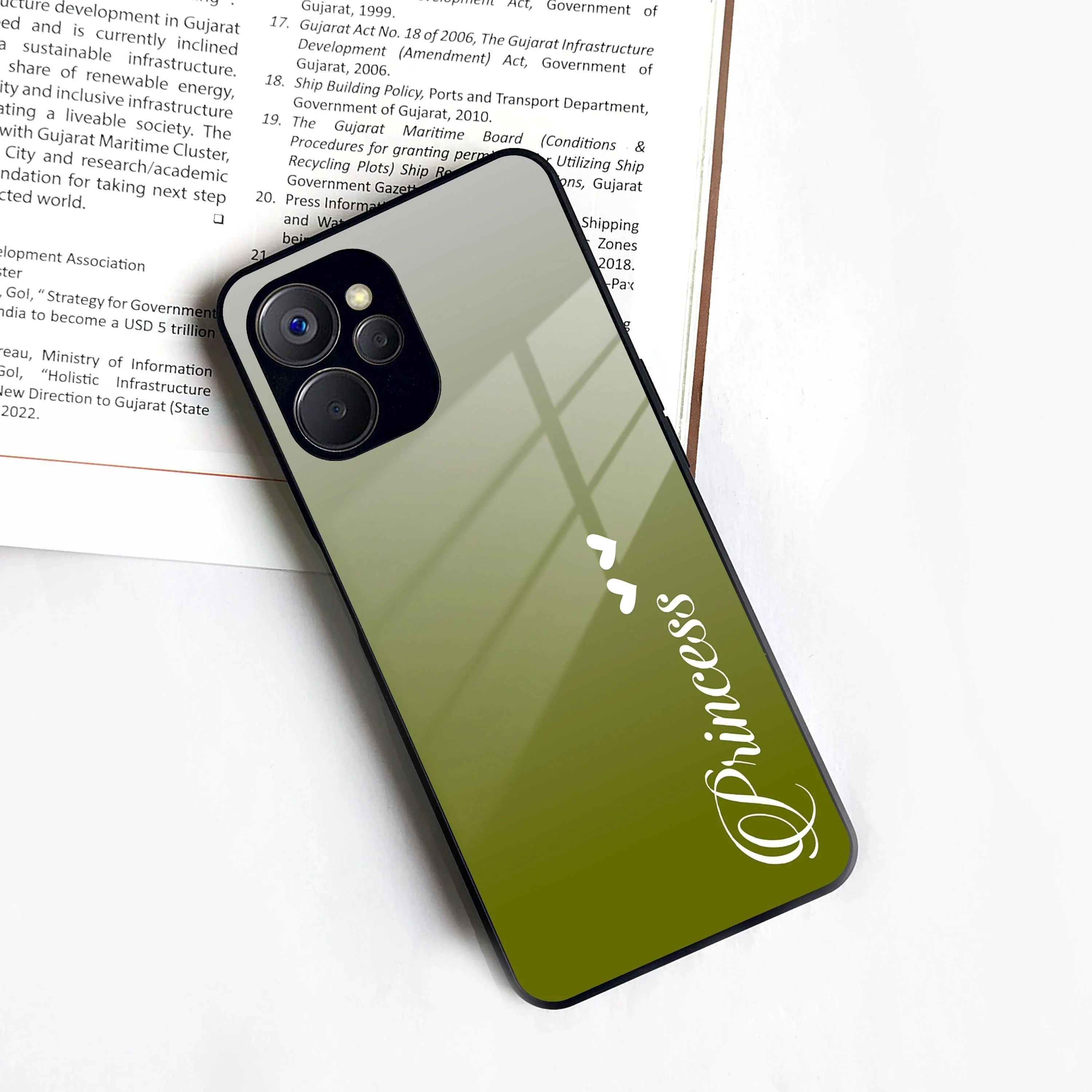 Customize Name Gradient Glass Case Cover Mint Green For Realme/Narzo - ShopOnCliQ