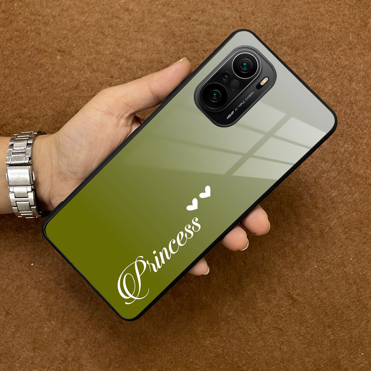 Customize Name Gradient Glass Case Cover Mint Green For Redmi/Xiaomi ShopOnCliQ