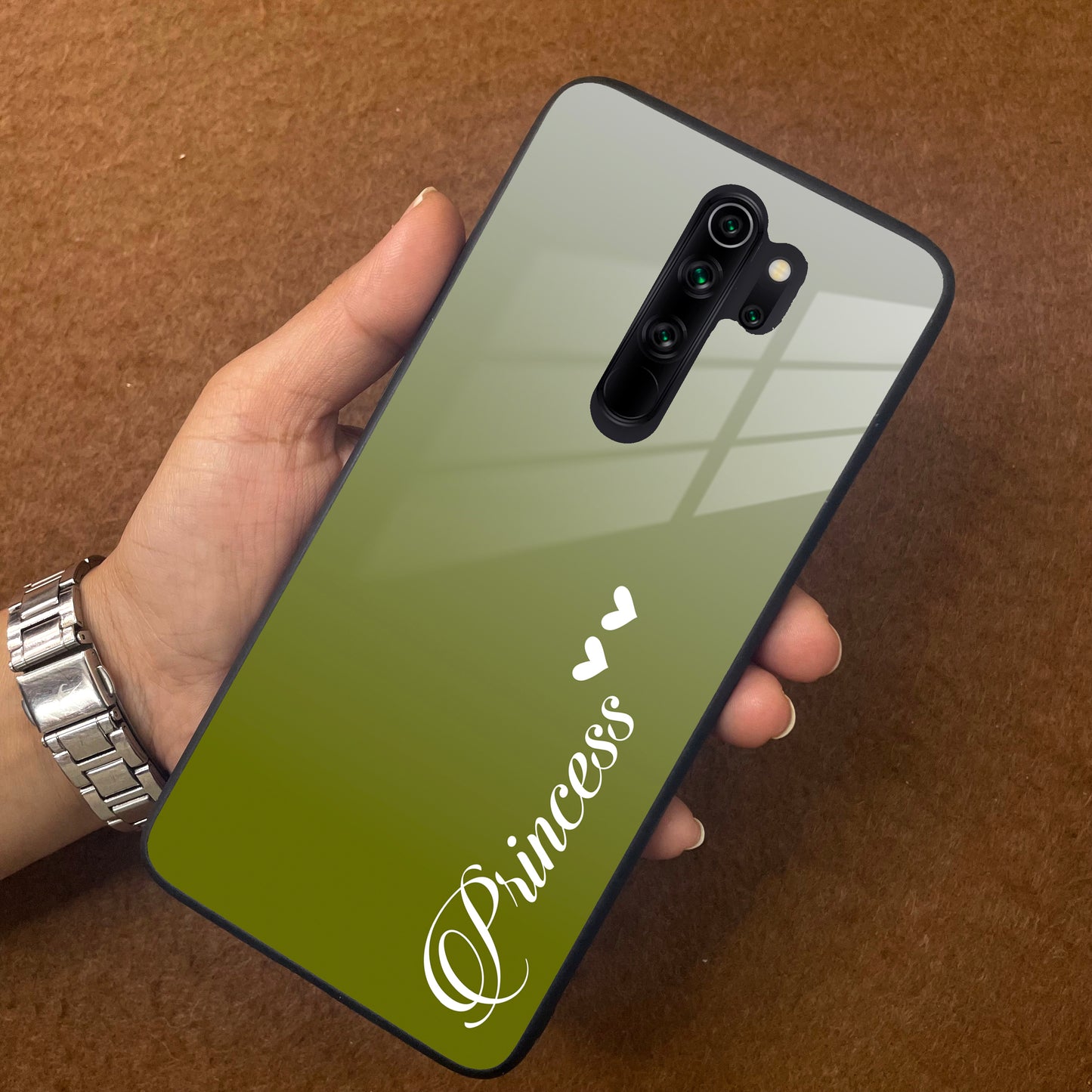 Customize Name Gradient Glass Case Cover Mint Green For Redmi/Xiaomi ShopOnCliQ