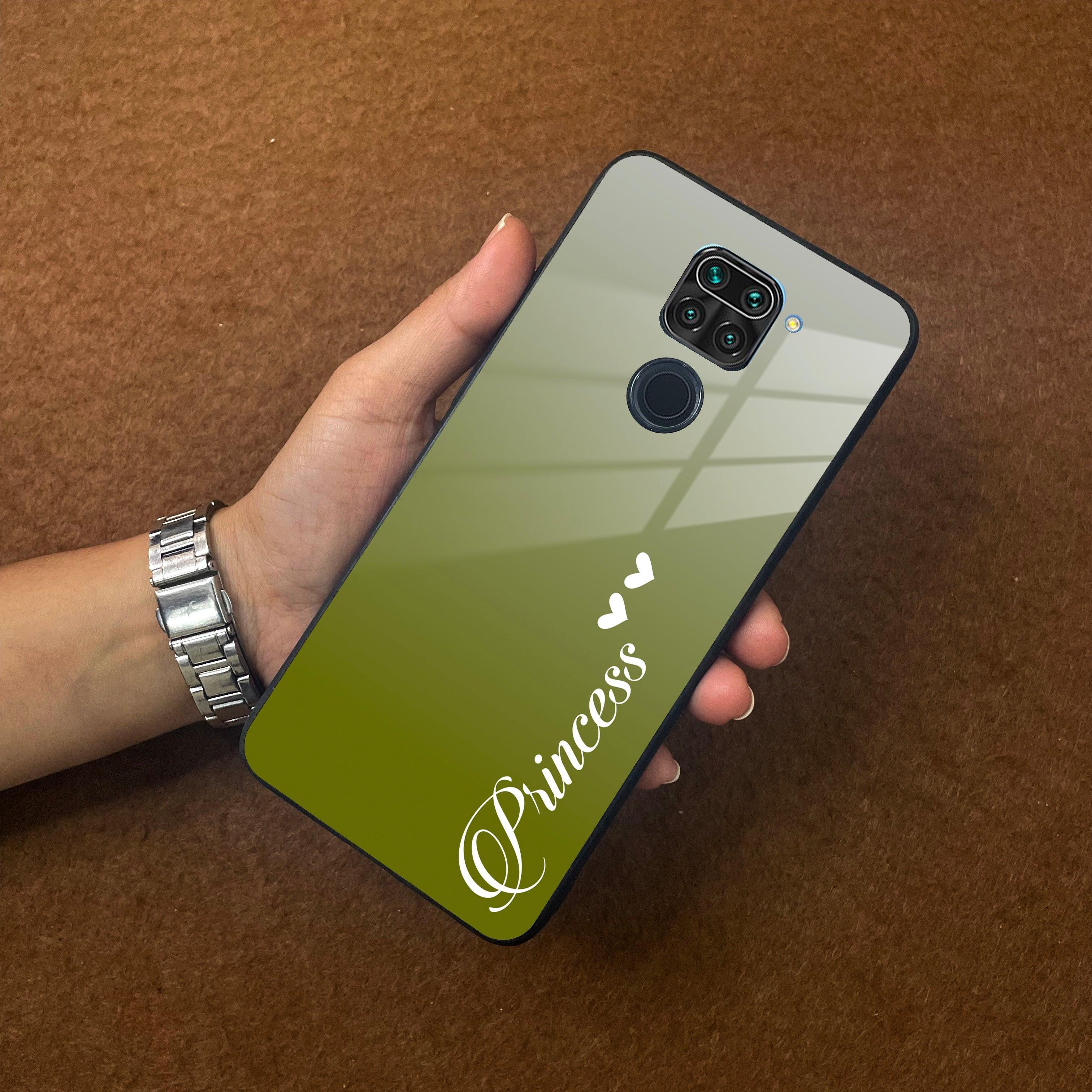 Customize Name Gradient Glass Case Cover Mint Green For Redmi/Xiaomi - ShopOnCliQ