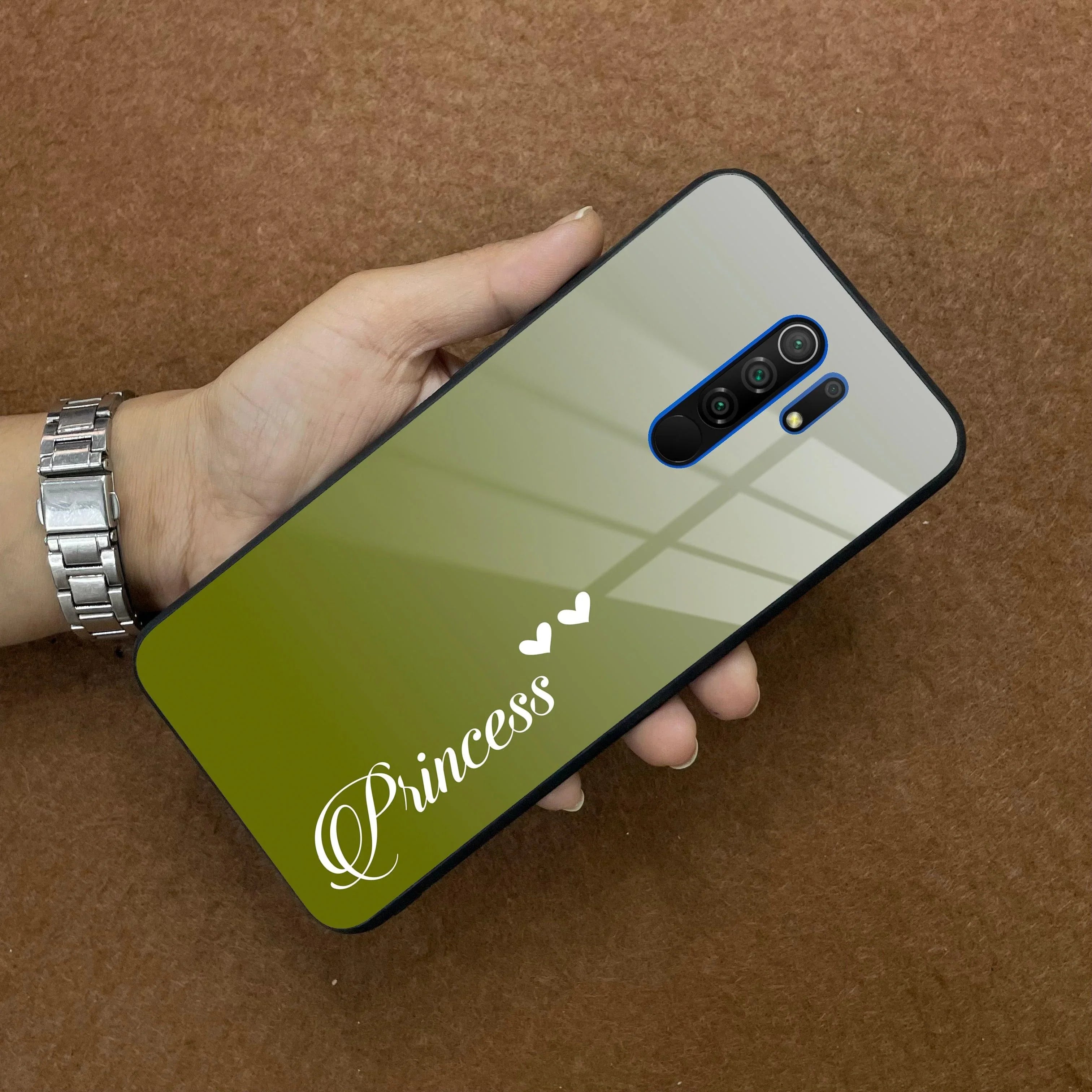 Customize Name Gradient Glass Case Cover Mint Green For Redmi/Xiaomi - ShopOnCliQ