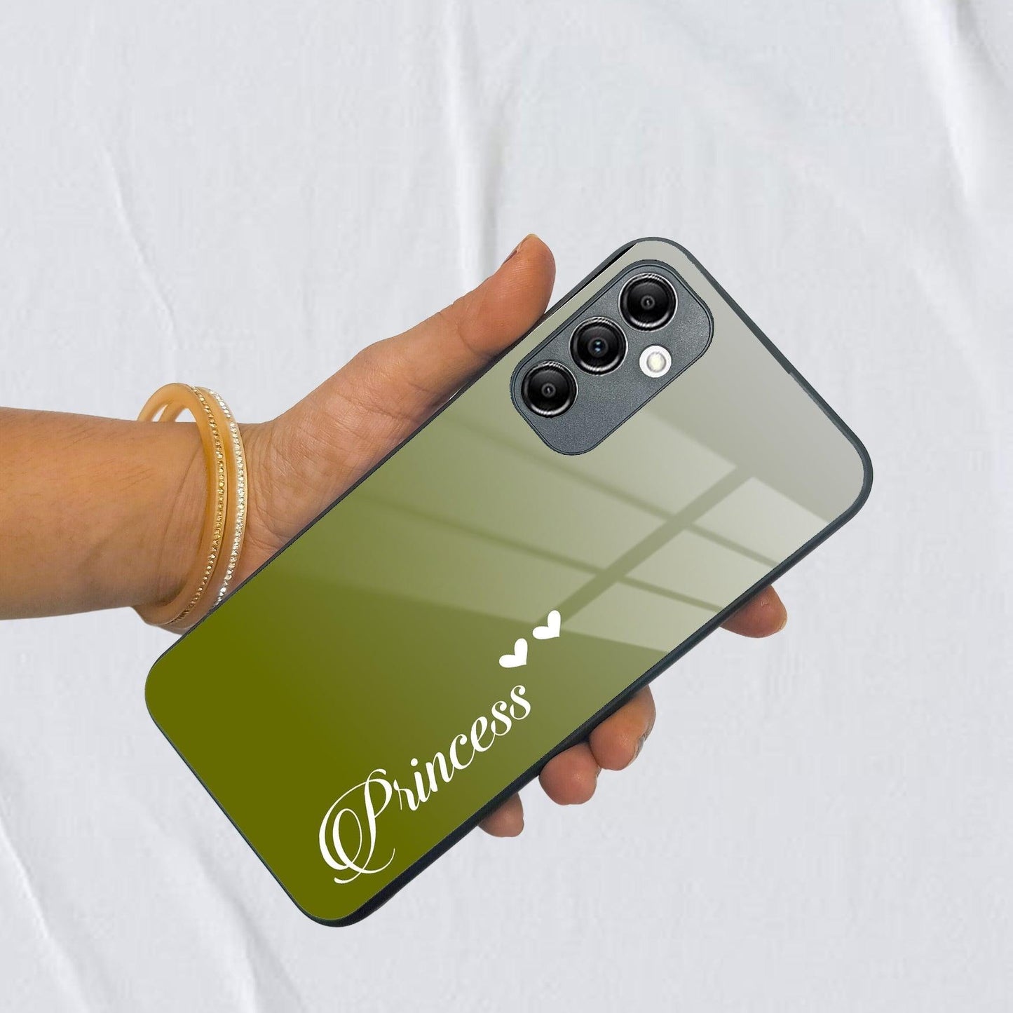 Customize Name Gradient Glass Case Cover Mint Green For Samsung