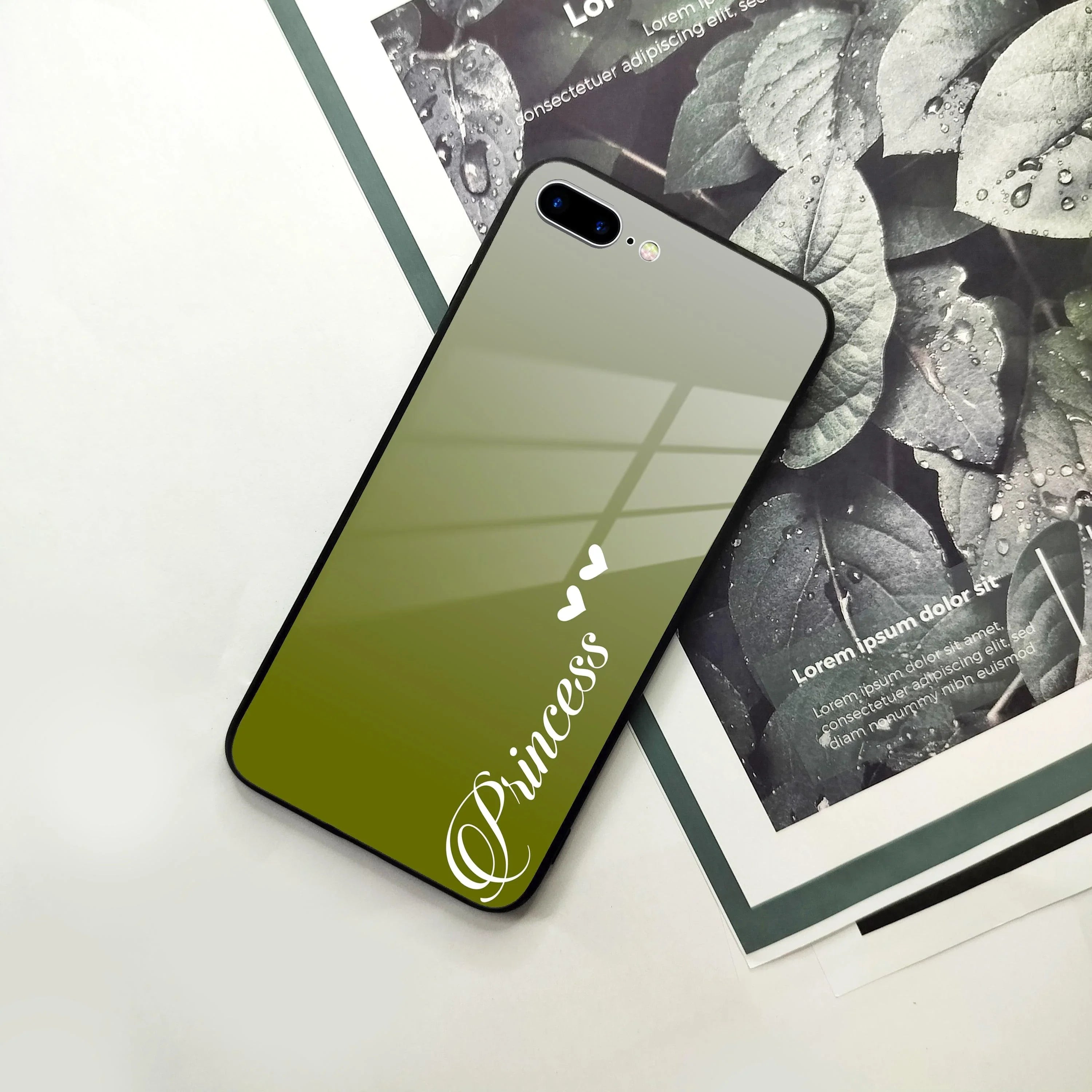 Customize Name Gradient Glass Case Cover Mint Green For iPhone - ShopOnCliQ