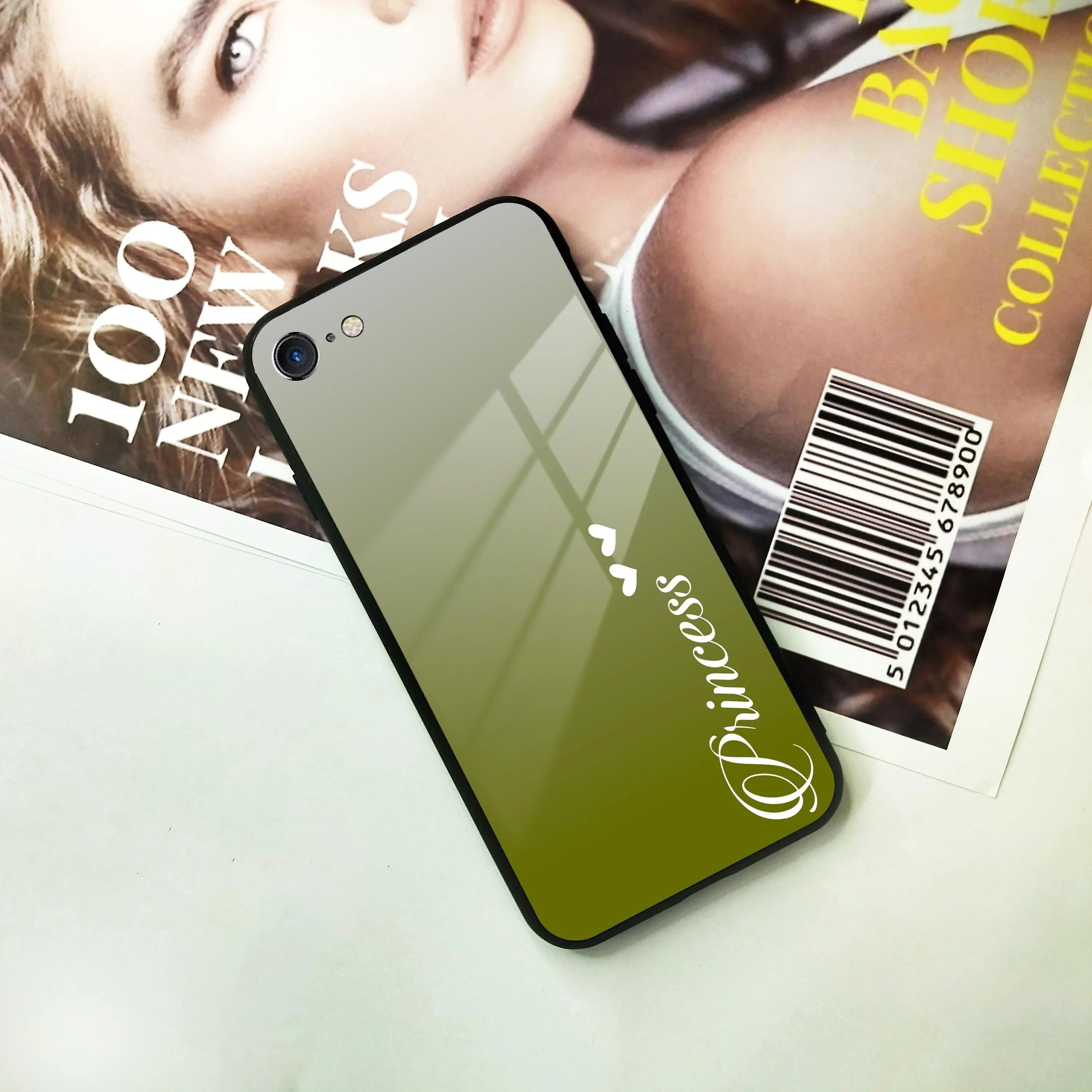 Customize Name Gradient Glass Case Cover Mint Green For iPhone - ShopOnCliQ