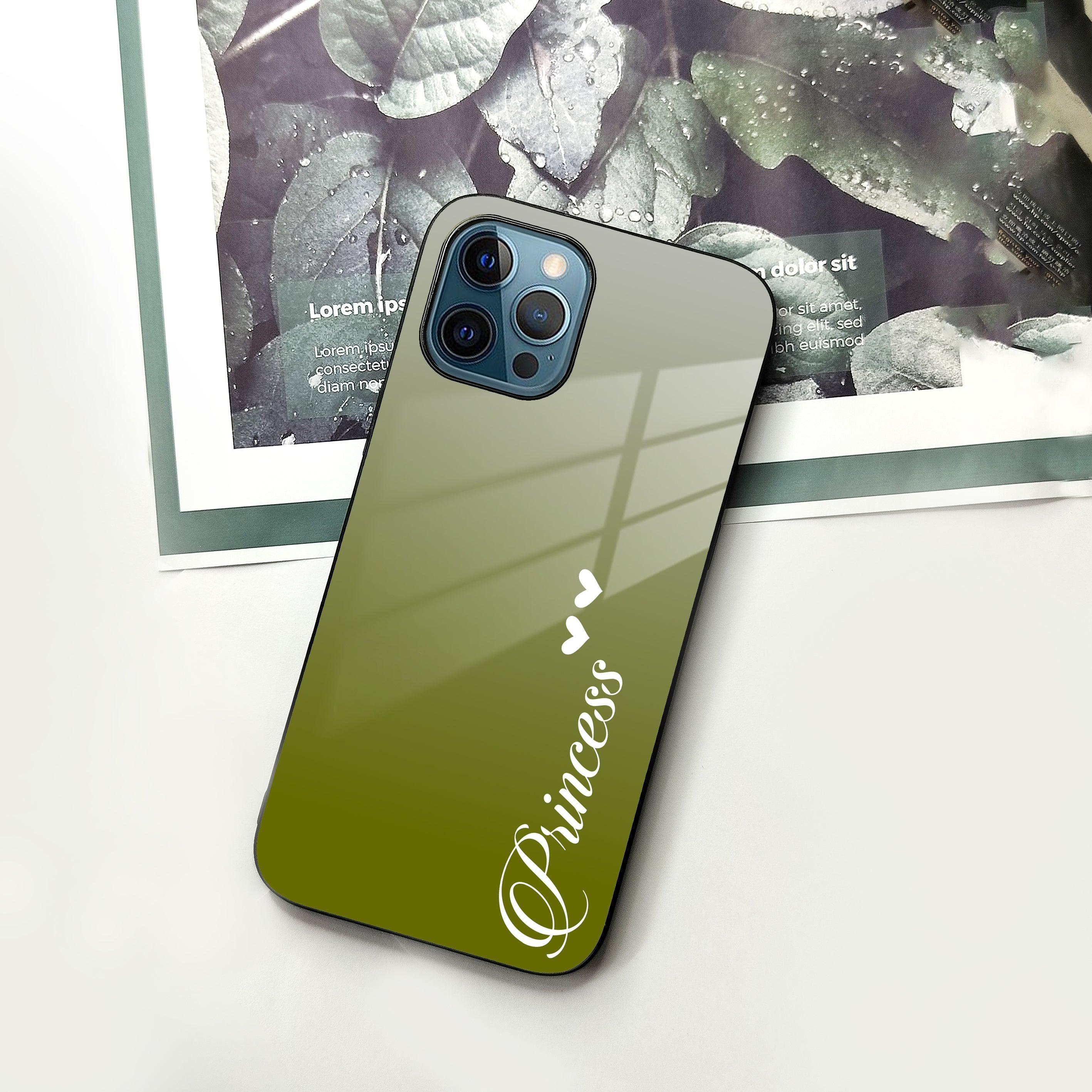 Customize Name Gradient Glass Case Cover Mint Green For iPhone - ShopOnCliQ