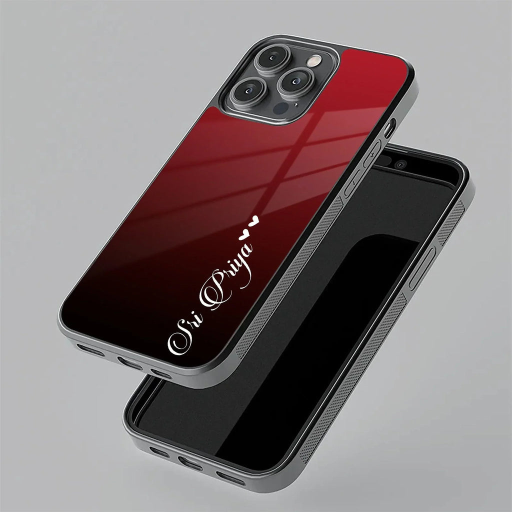 Customize Name Gradient Glass Case Cover Red Wine For Vivo - ShopOnCliQ