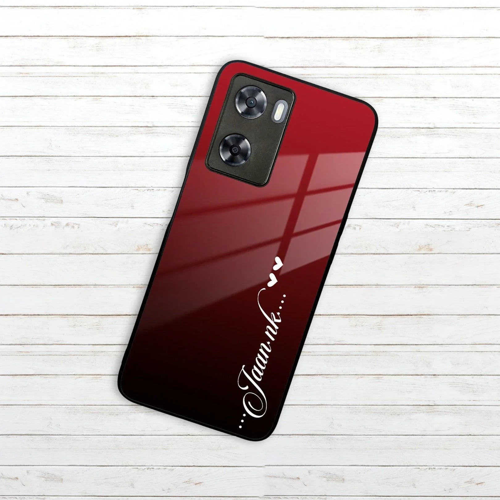 Customize Name Gradient Glass Case Cover Red Wine For Oppo - ShopOnCliQ
